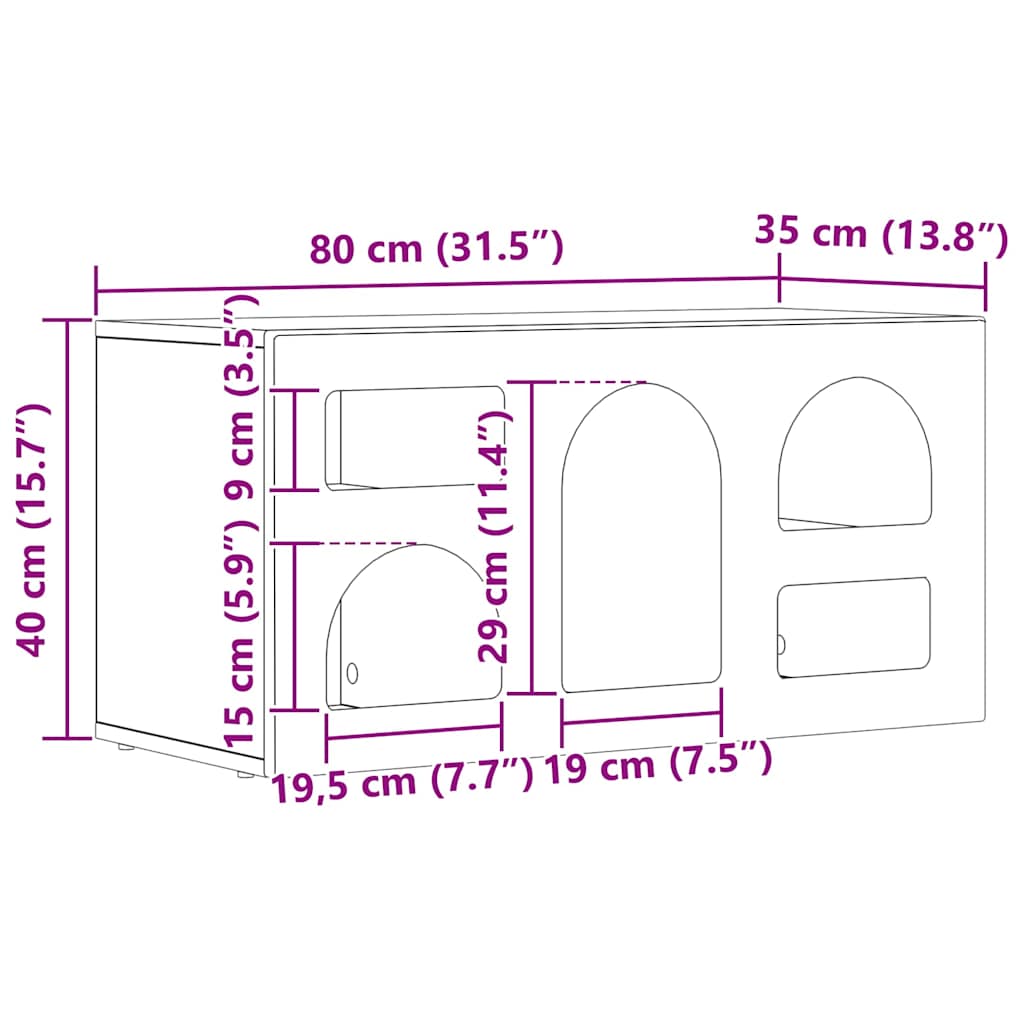 TV ormar Bijelo 80 x 35 x 40 cm Konstruirano drvo