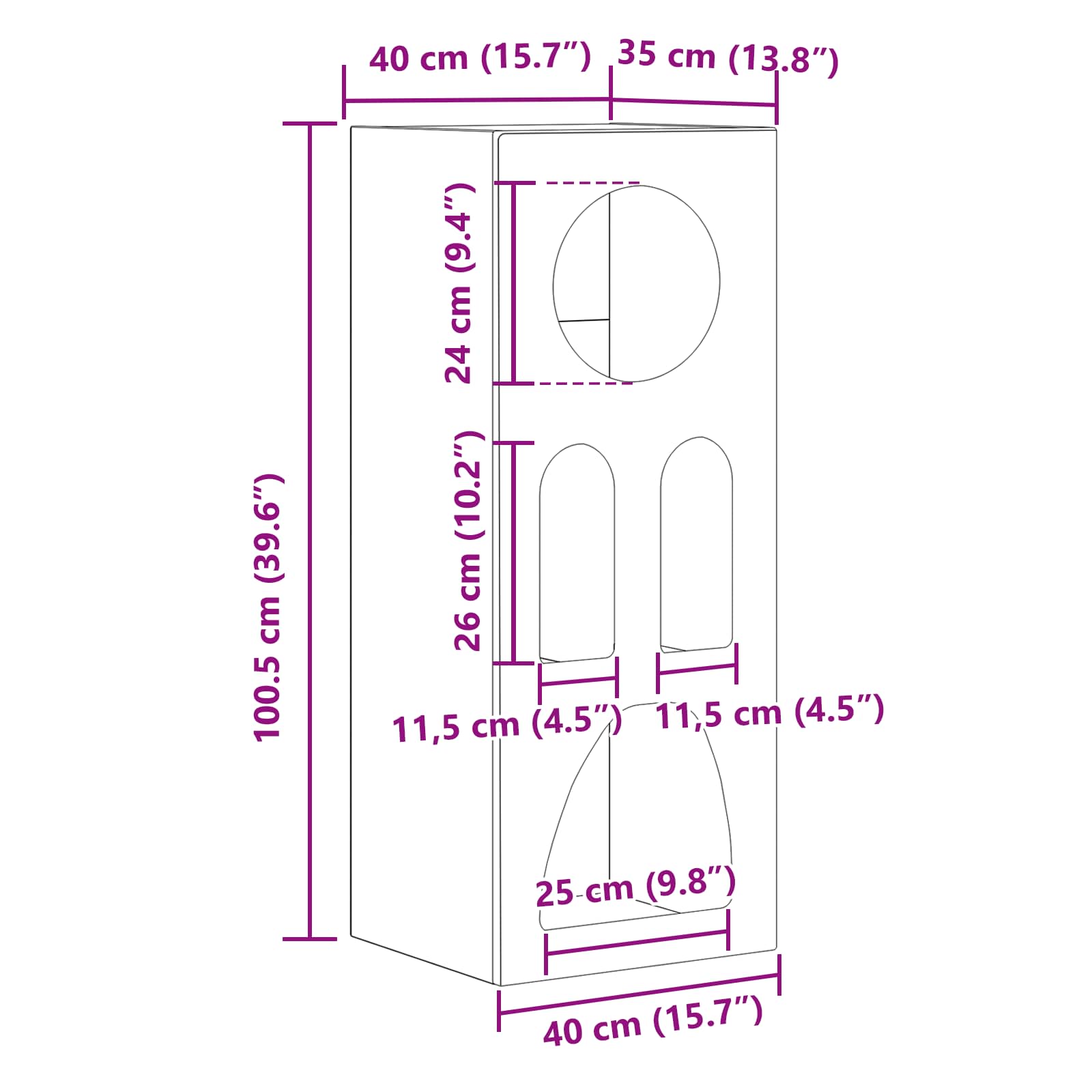 Kreveta Sonoma hrast 40 x 35 x 100.5 cm Konstruirano drvo