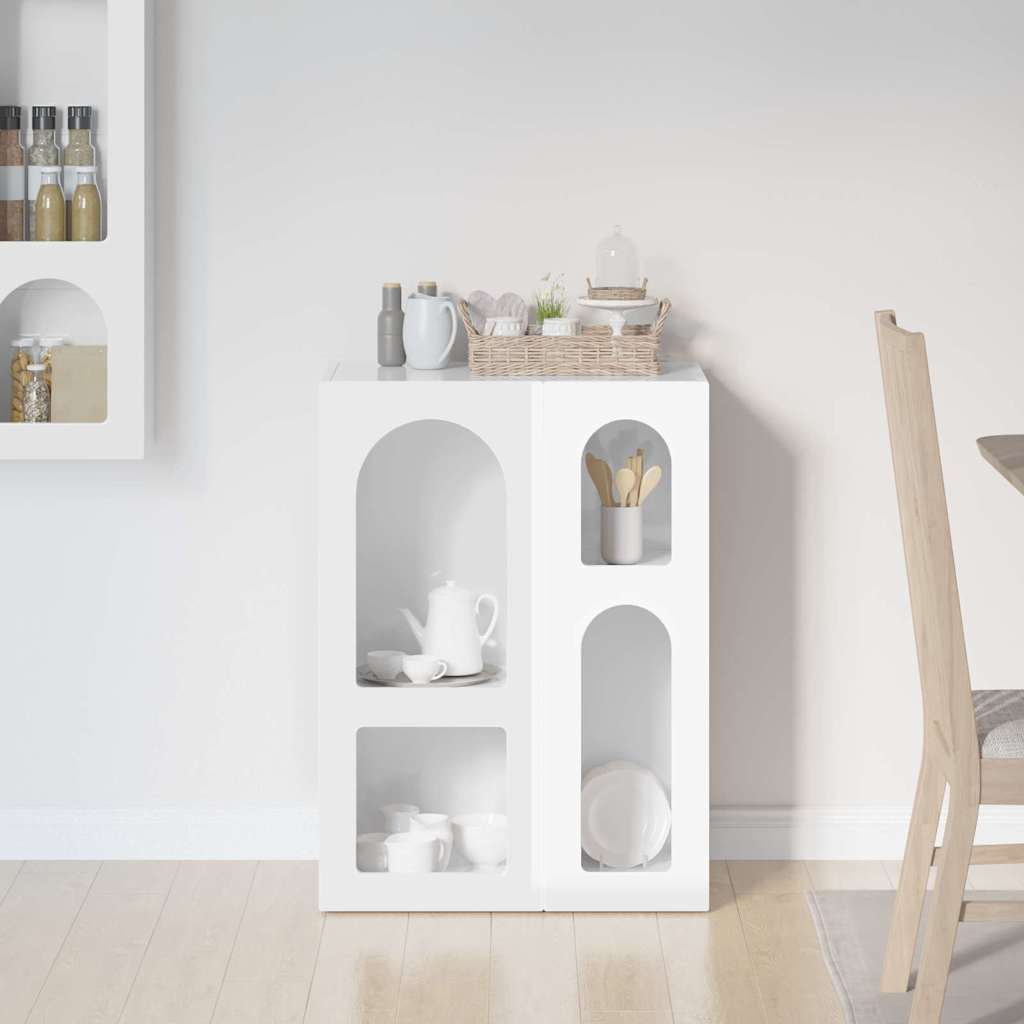 Kreveta Visoki sjaj bijela 59 x 35 x 80.5 cm Konstruirano drvo