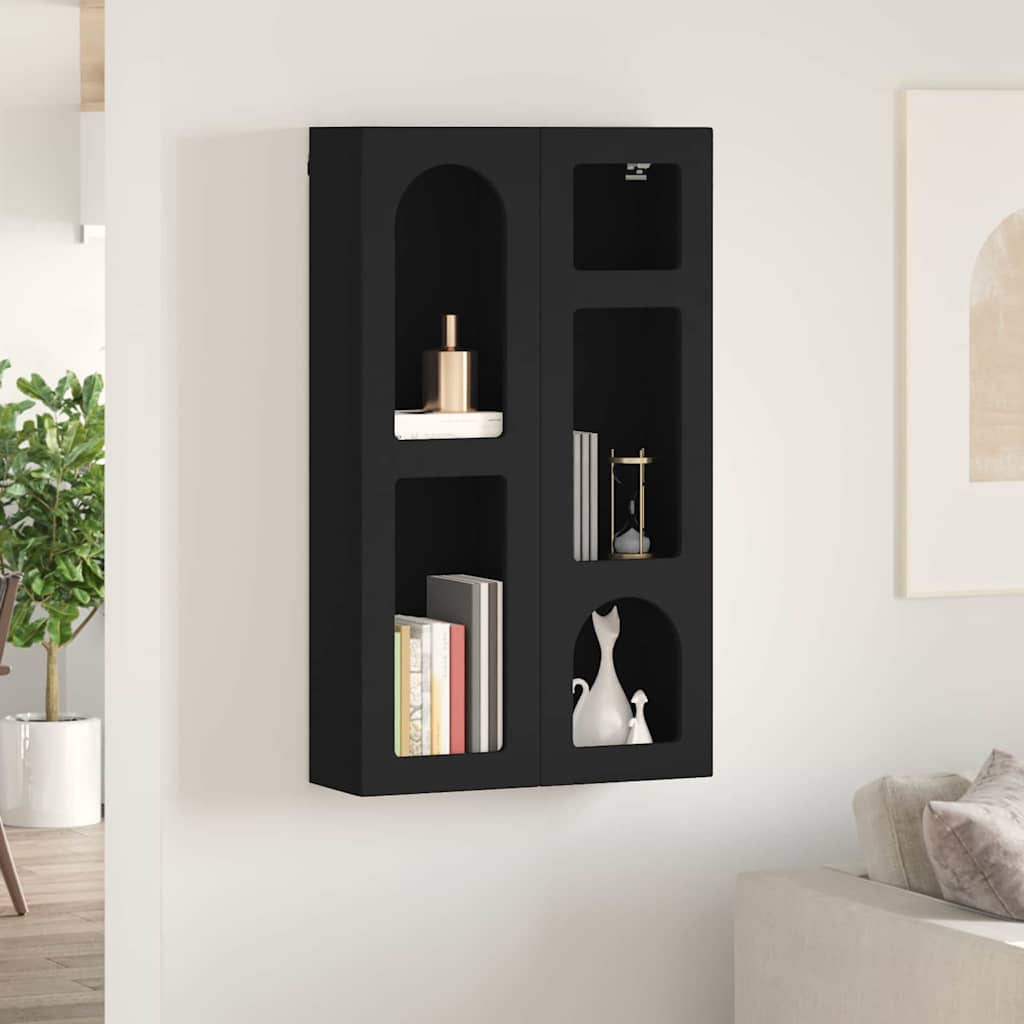 Viseći ormarić Zidne Crna 59 x 20 x 100 cm Konstruirano drvo