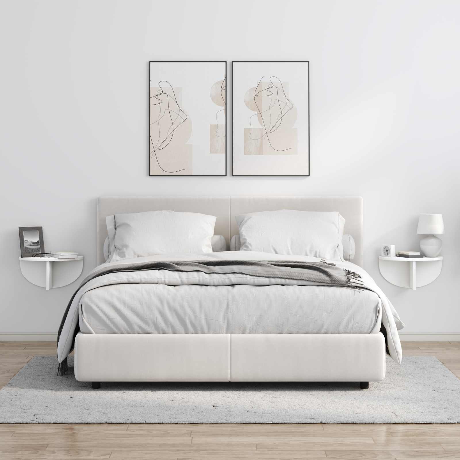 Polica na zidu 2 pcs Bijelo 38 x 19 x 19 cm Konstruirano drvo