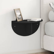 Polica na zidu 2 pcs Crna 48 x 24 x 24 cm Konstruirano drvo