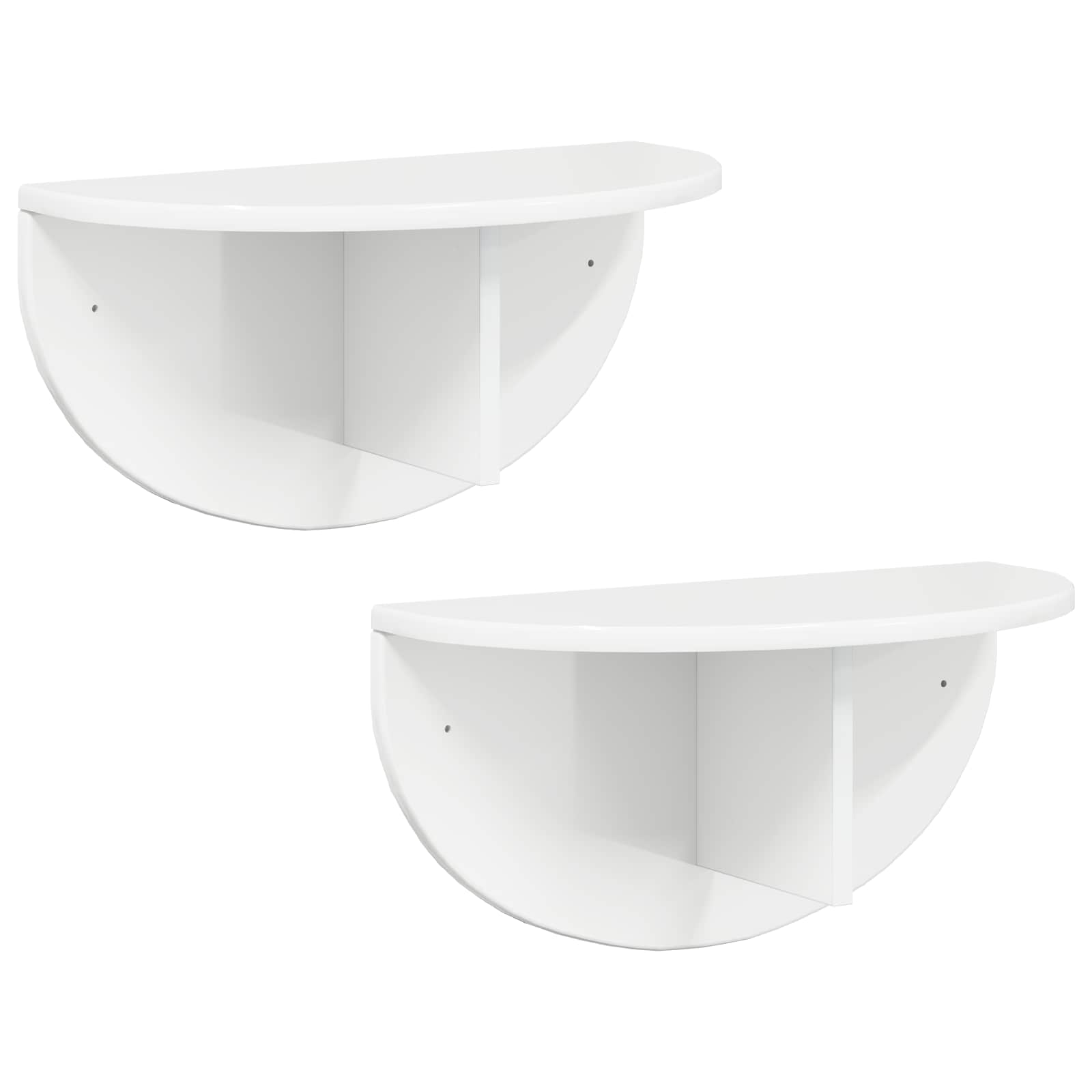 Polica na zidu Zidne 2 pcs Visoki sjaj bijela 48 x 24 x 24 cm