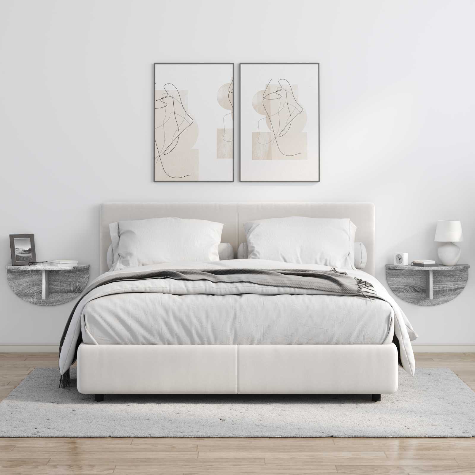 Polica na zidu Siva Sonoma 48 x 24 x 24 cm Konstruirano drvo