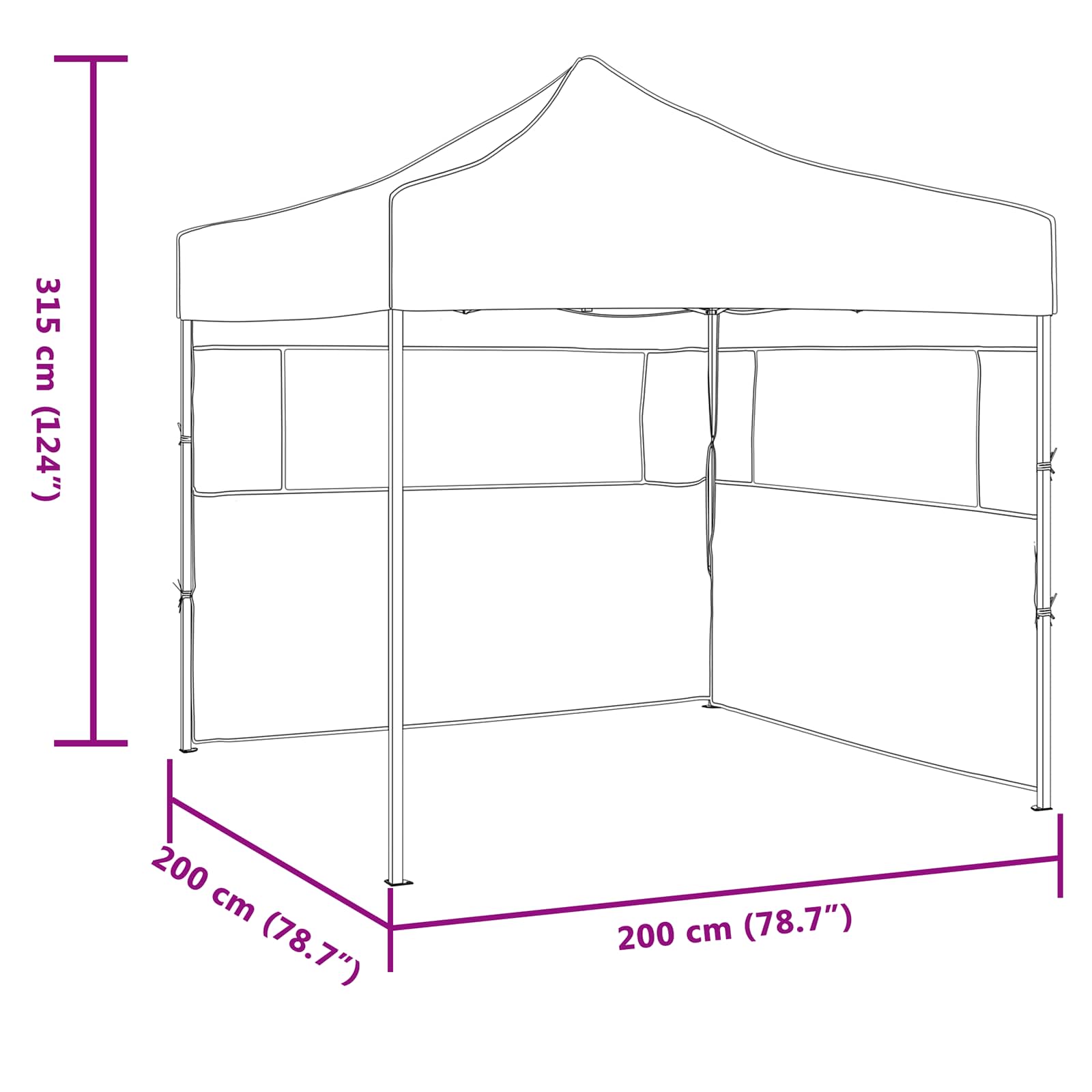 Šator za zabave Krema 200 x 200 x 315 cm Oxford tkanina