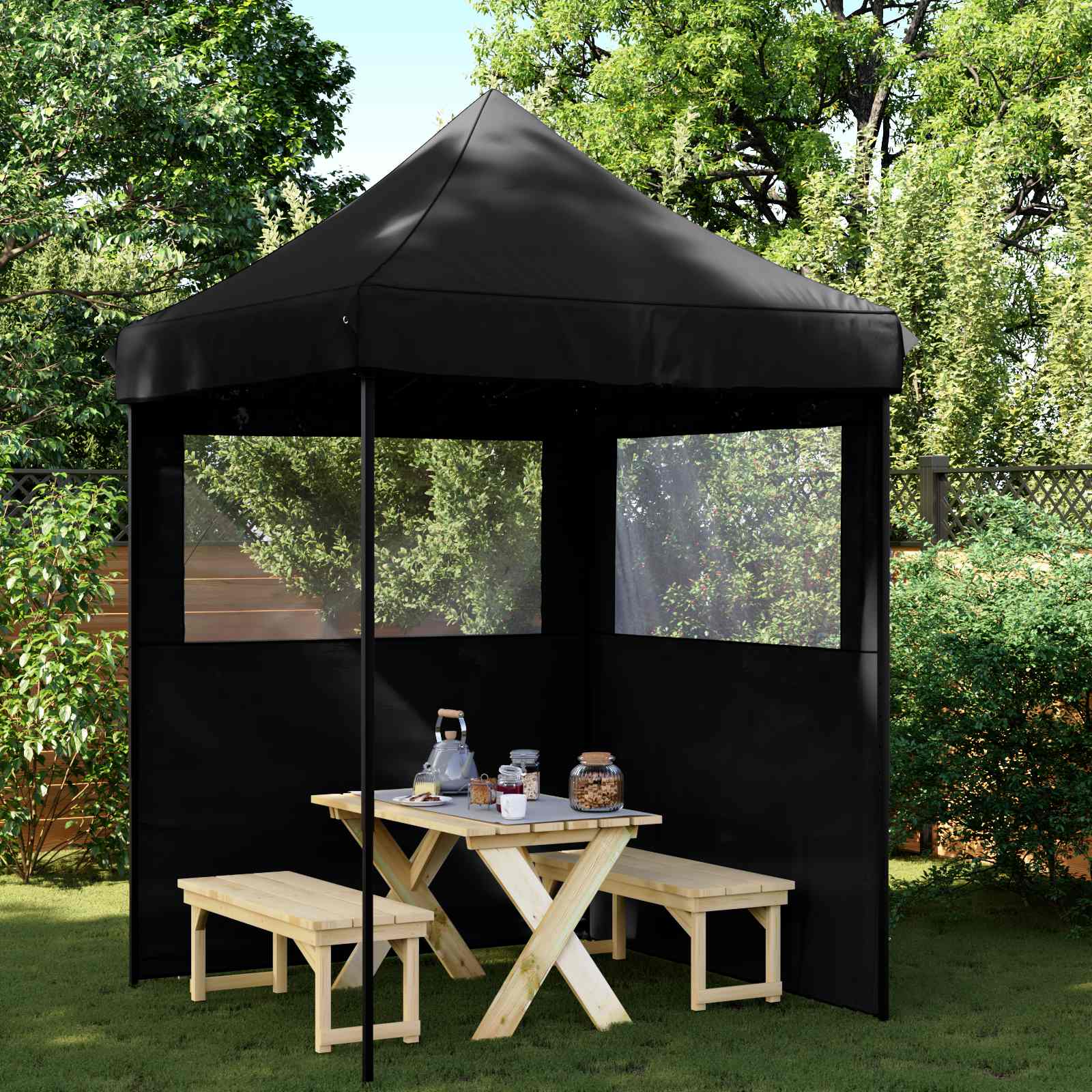 Šator za zabave Crna 200 x 200 x 306 cm Oxford tkanina
