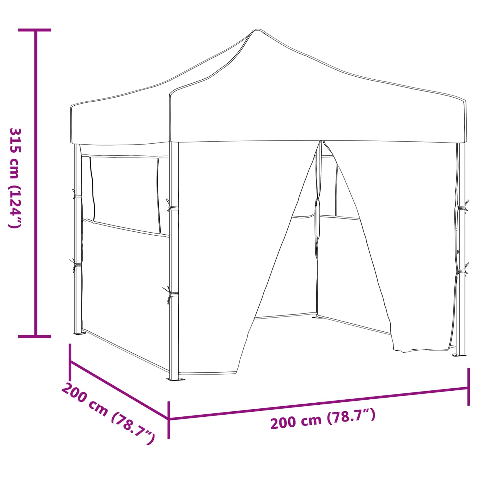 Šator za zabave Plava 200 x 200 x 315 cm Oxford tkanina