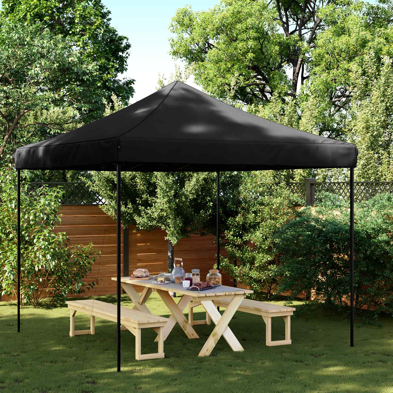 Šator za zabave Crna 292 x 292 x 315 cm Oxford tkanina