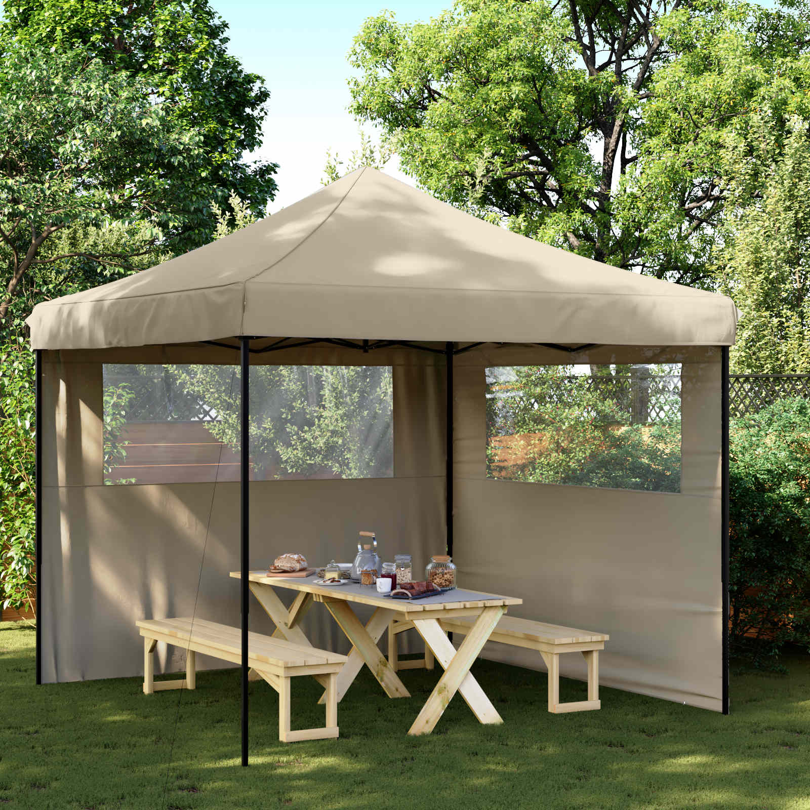 Šator za zabave Sivo-smeđa 292 x 292 x 315 cm Oxford tkanina