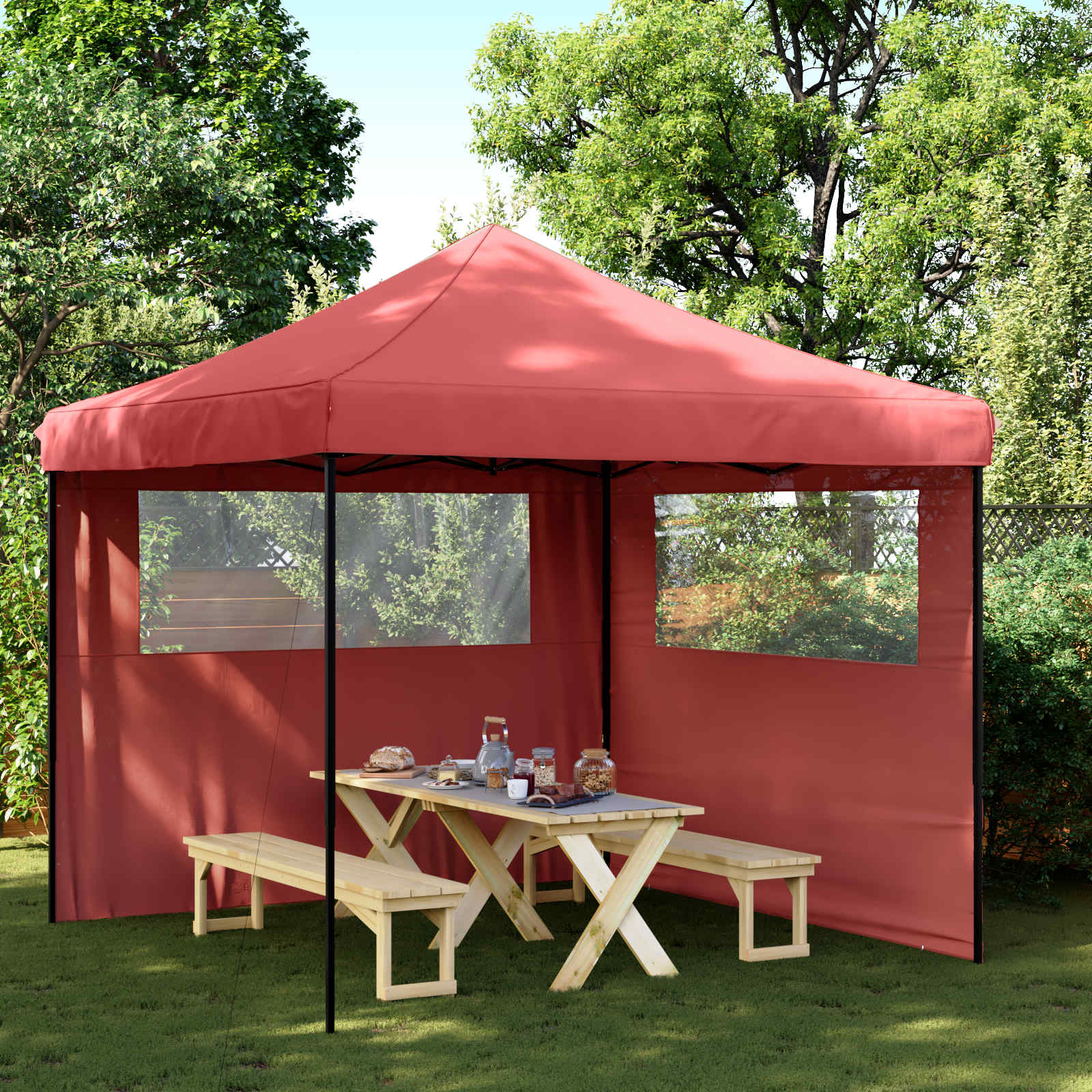 Šator za zabave Tamno crvena 292 x 292 x 315 cm Oxford tkanina