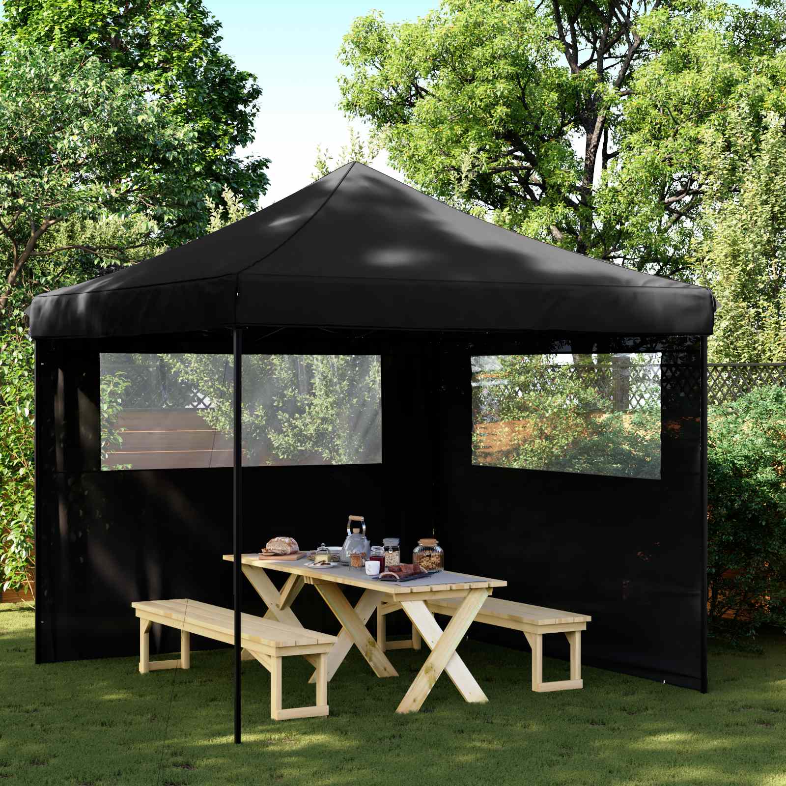 Šator za zabave Crna 292 x 292 x 315 cm Oxford tkanina