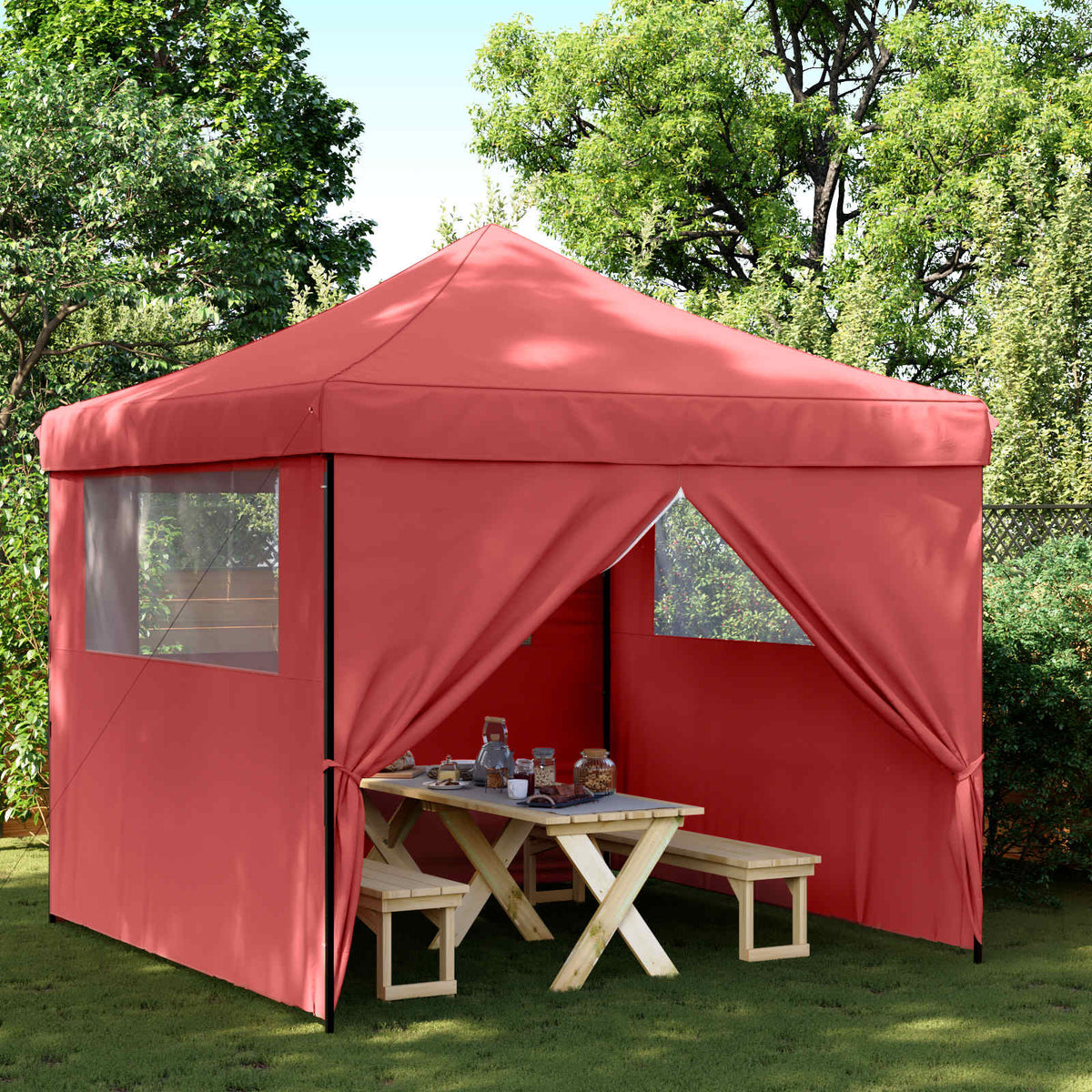Šator za zabave 292 x 292 x 315 cm Tamno crvena Oxford tkanina