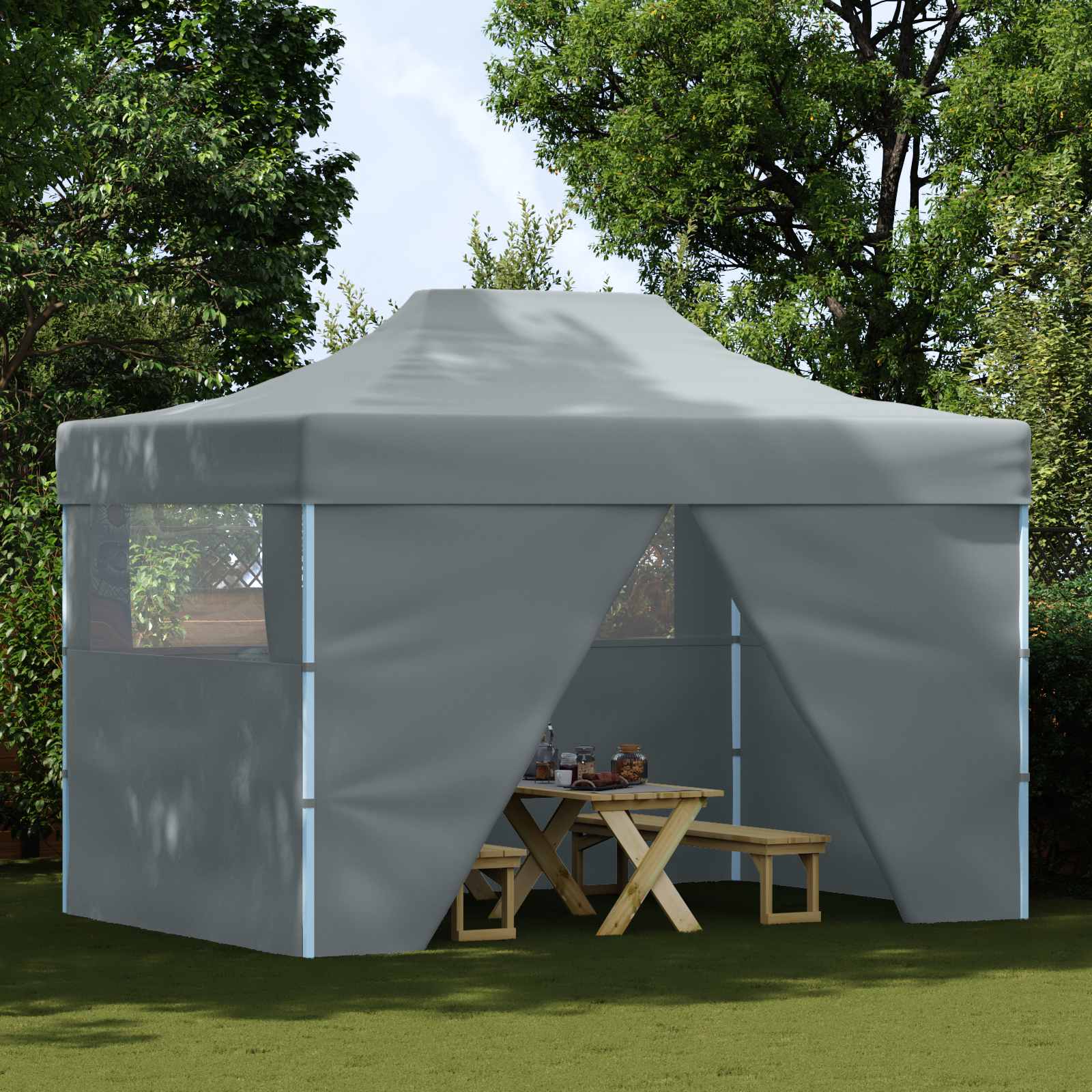 Šator za zabave Antracit 280 x 410 x 315 cm Oxford tkanina