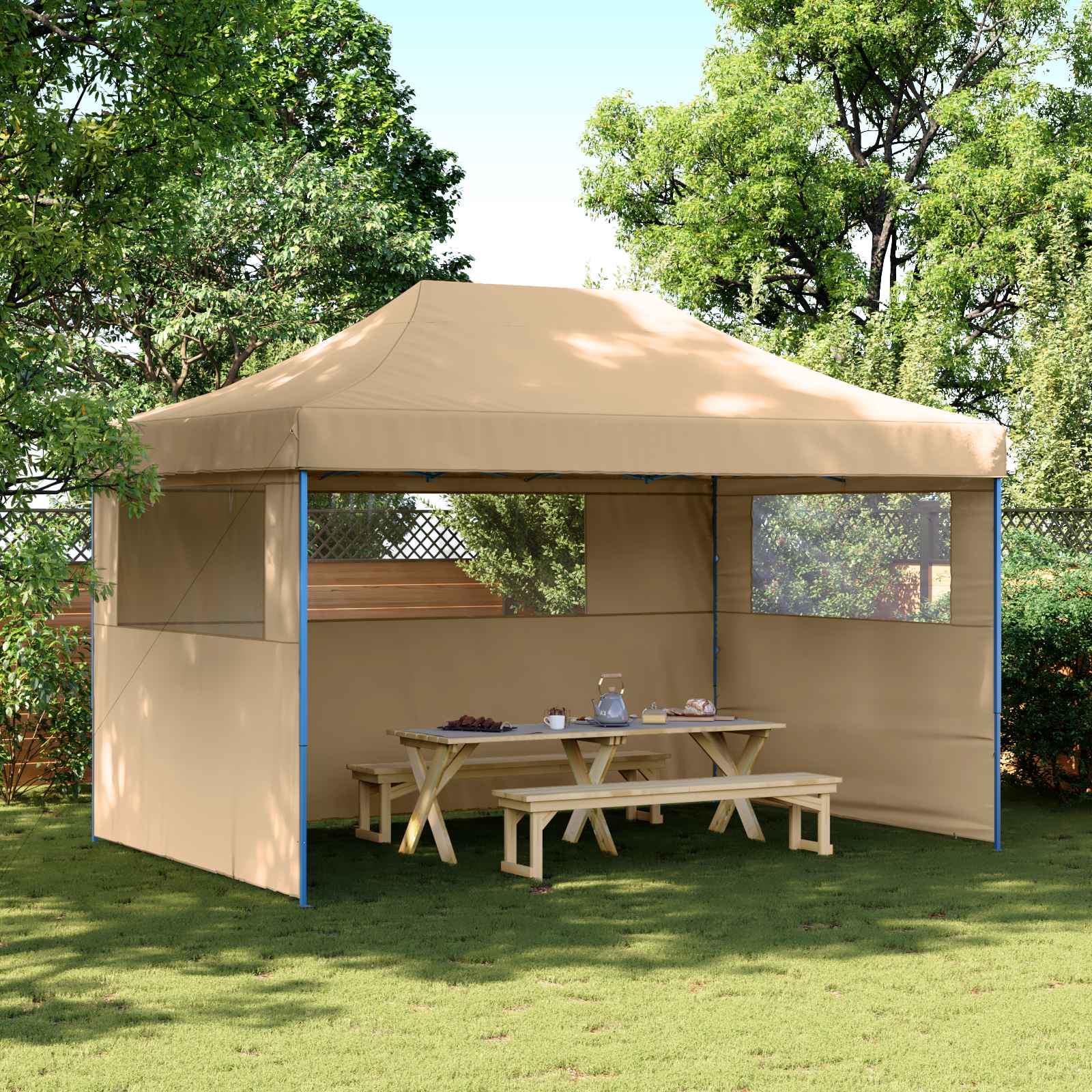 Šator za zabave Bež 292 x 440 x 315 cm Oxford tkanina