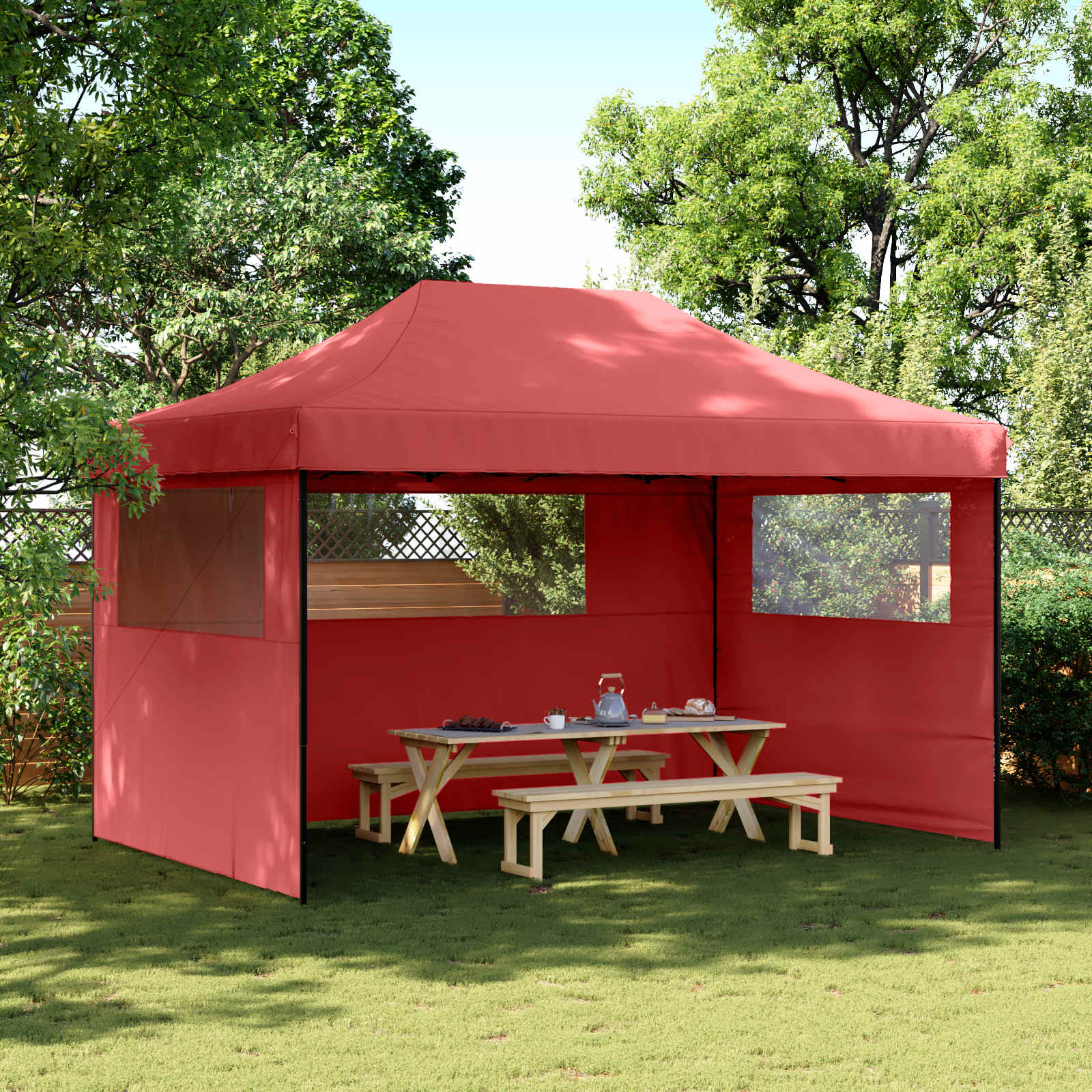 Šator za zabave Tamno crvena 292 x 440 x 315 cm Oxford tkanina