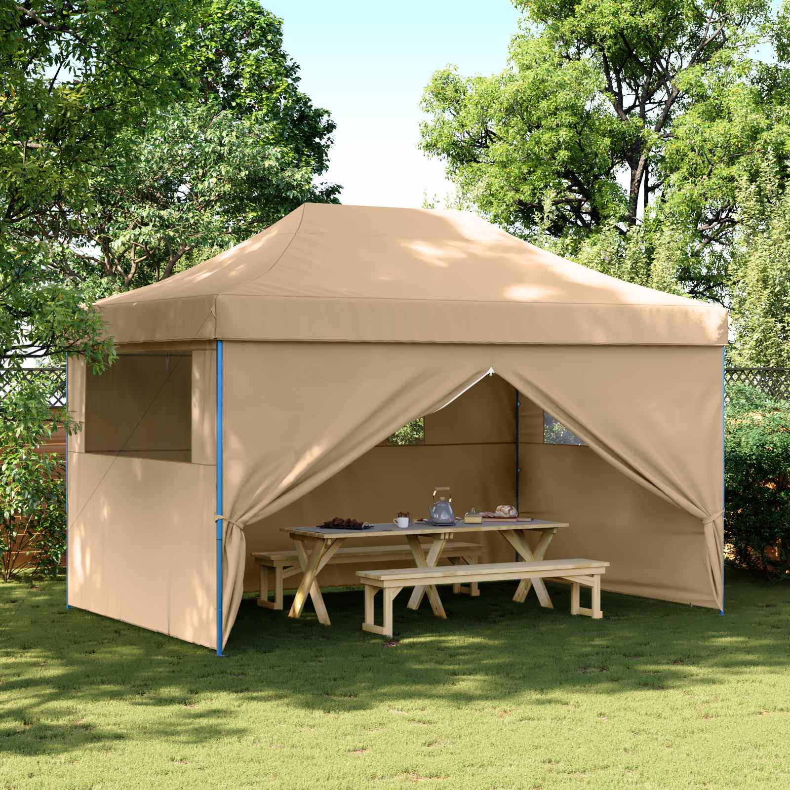 Šator za zabave Bež 292 x 440 x 315 cm Oxford tkanina