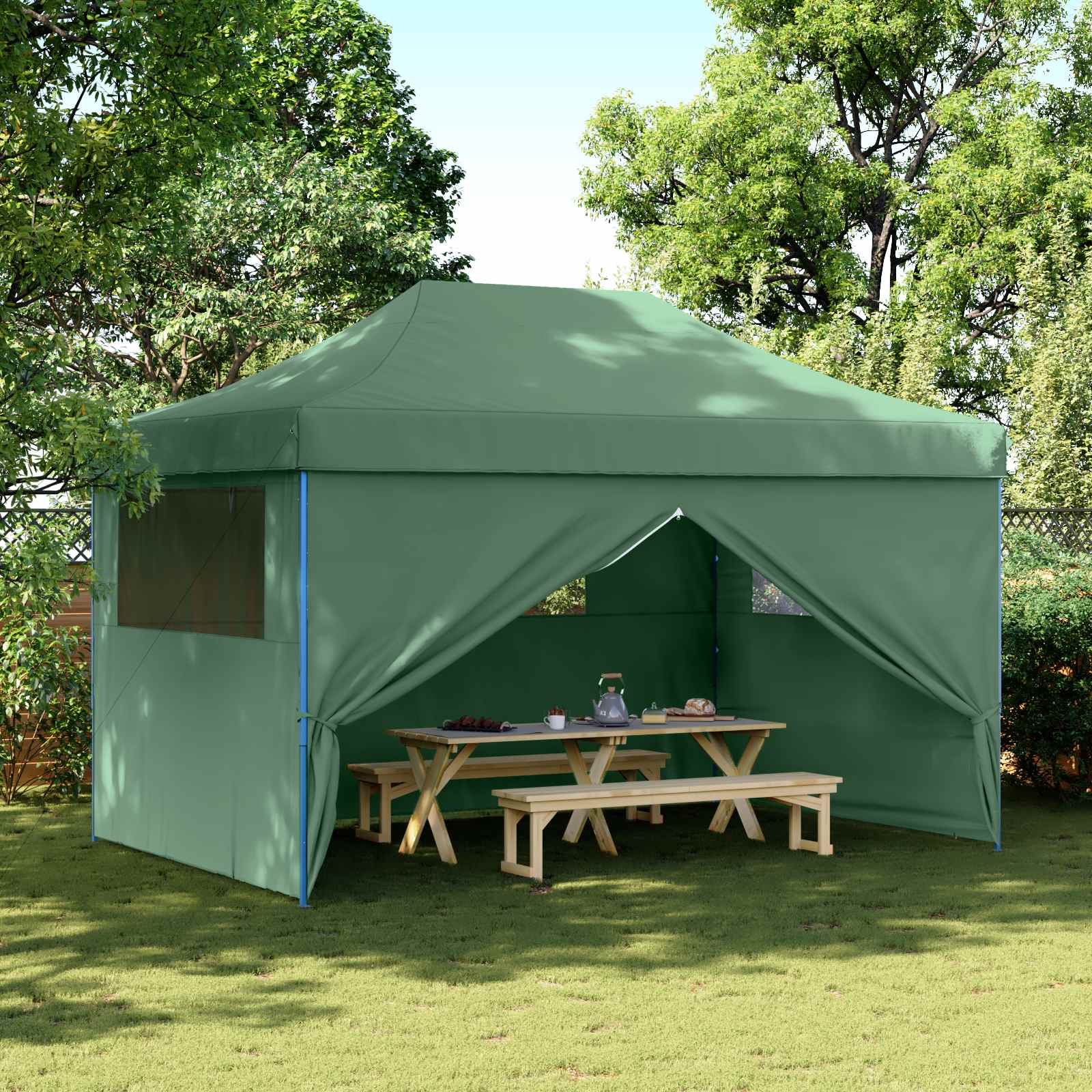 Šator za zabave Zelena 292 x 440 x 315 cm Oxford tkanina