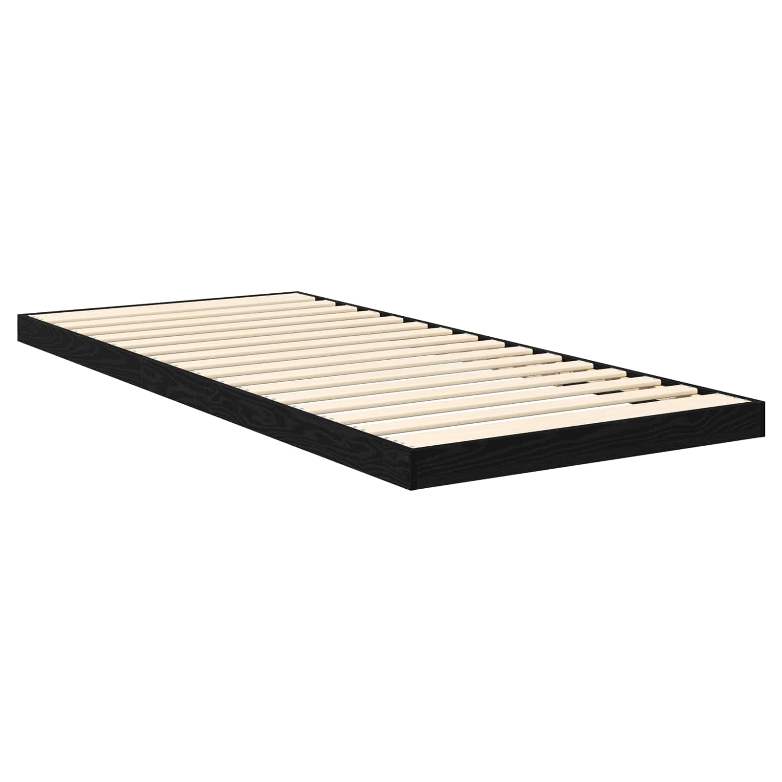 Krevet s daskama Crni hrast 75 x 190 cm Konstruirano drvo