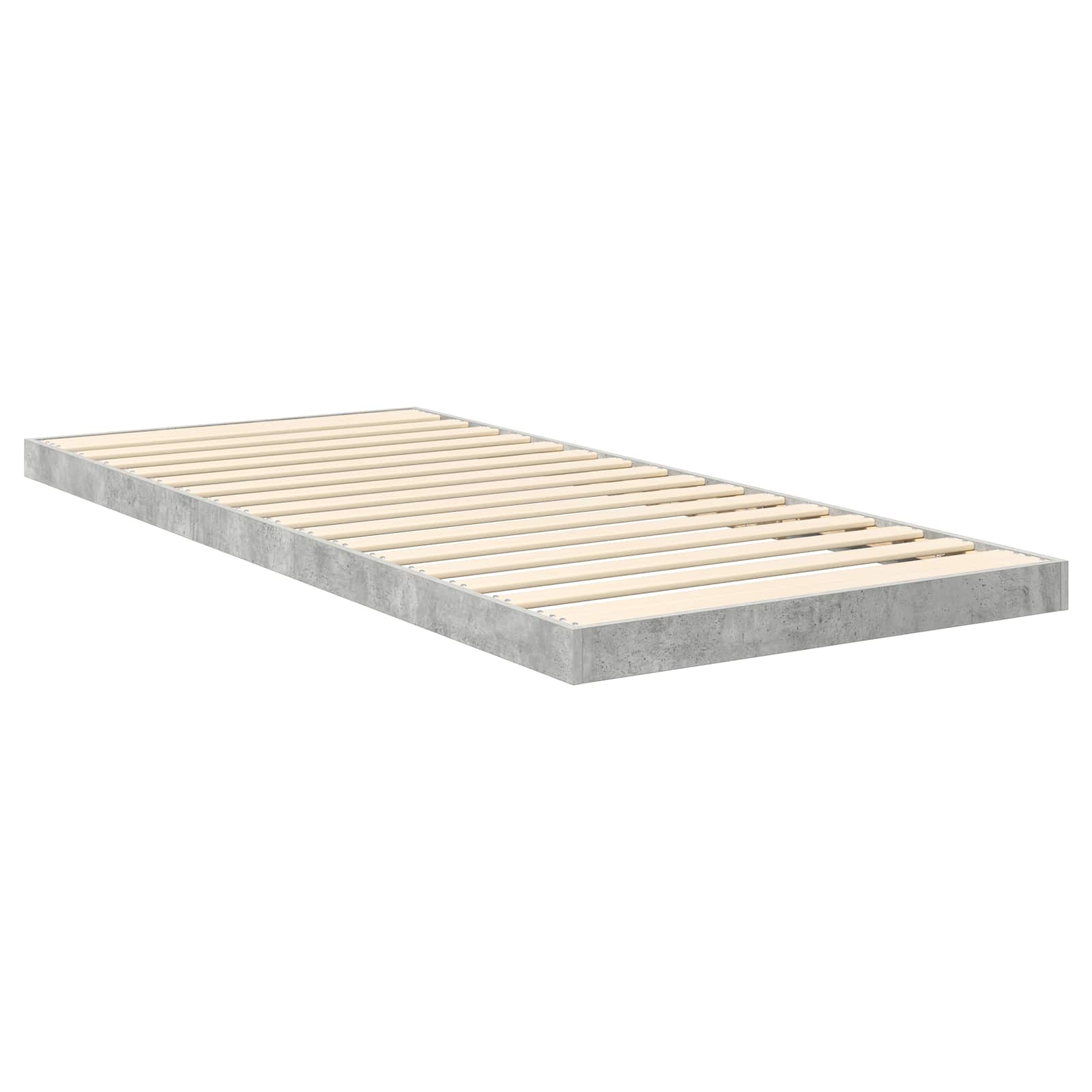 Krevet s daskama Betonski sivi 90 x 190 cm Konstruirano drvo