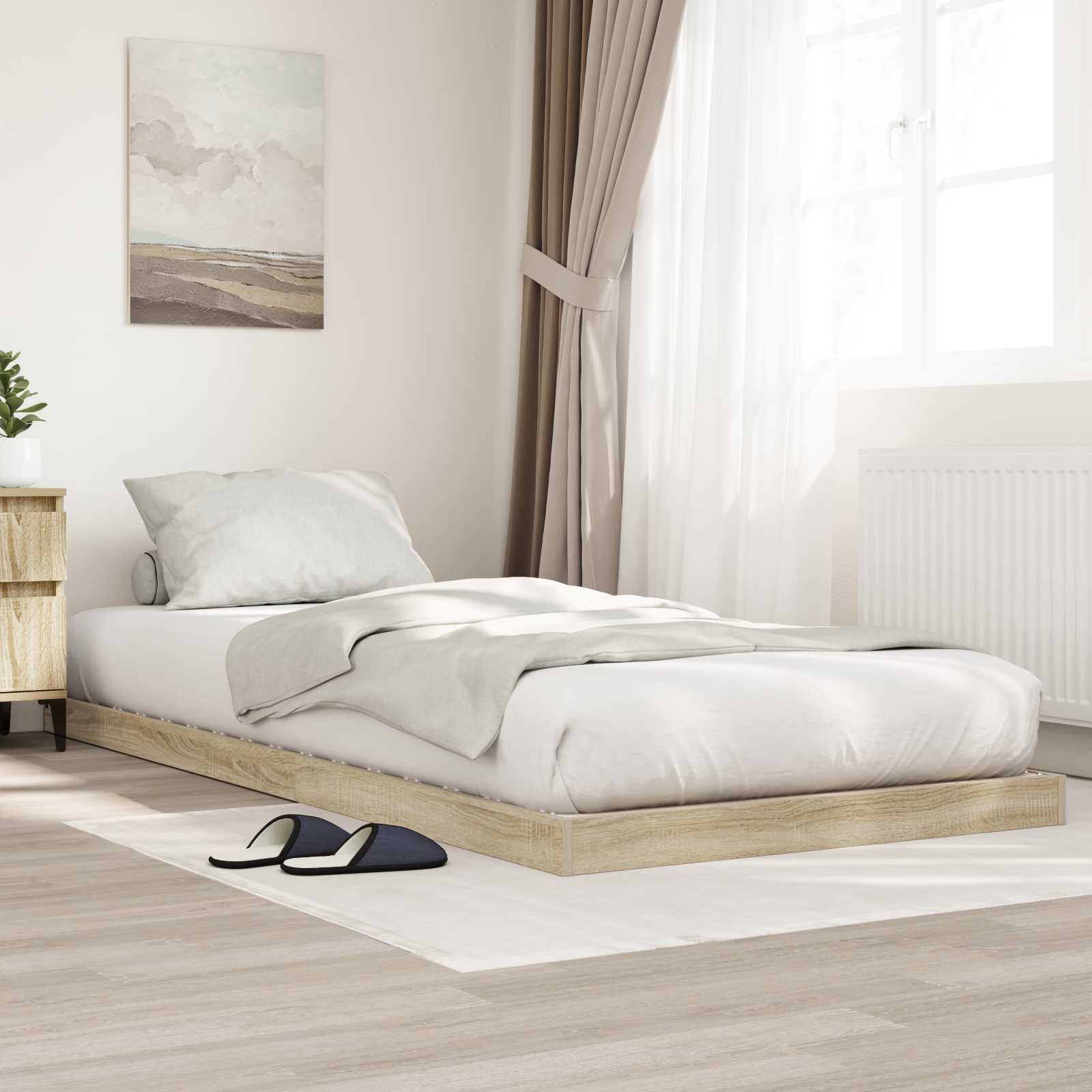 Krevet s daskama Sonoma hrast 90 x 200 cm Konstruirano drvo