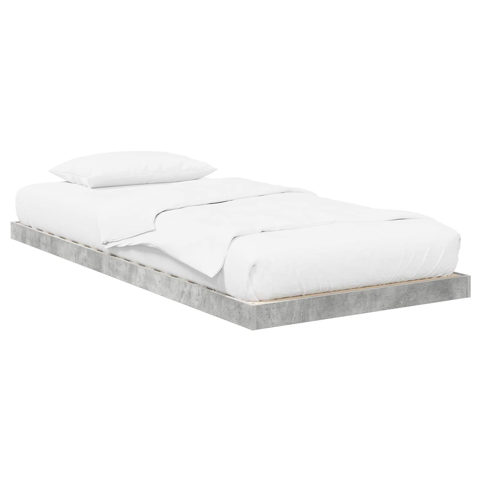 Krevet s daskama Betonski sivi 100 x 200 cm Konstruirano drvo