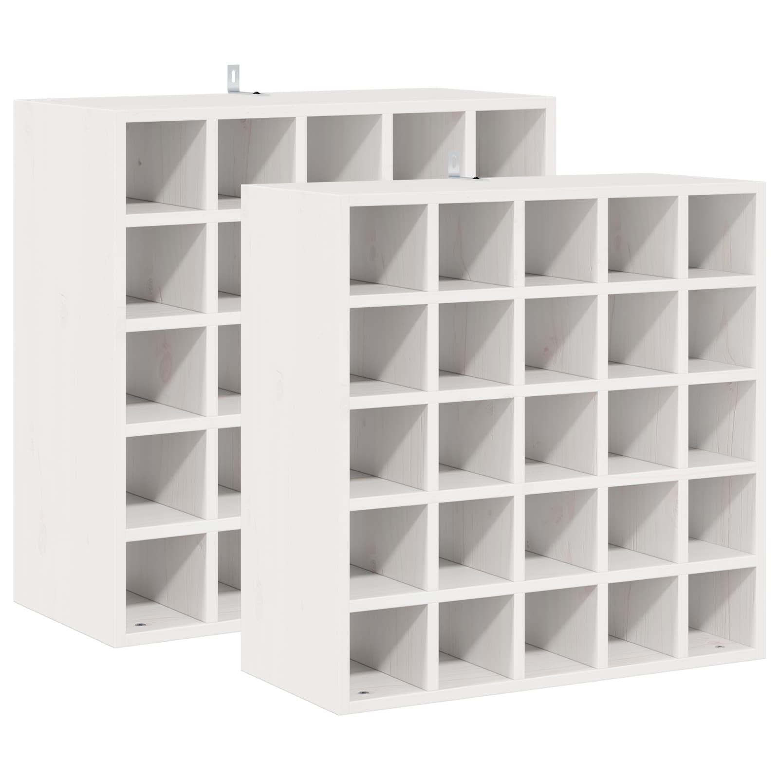 Stalak za vino 2 pcs Bijelo 56 x 25 x 56 cm Čvrsto borovo drvo