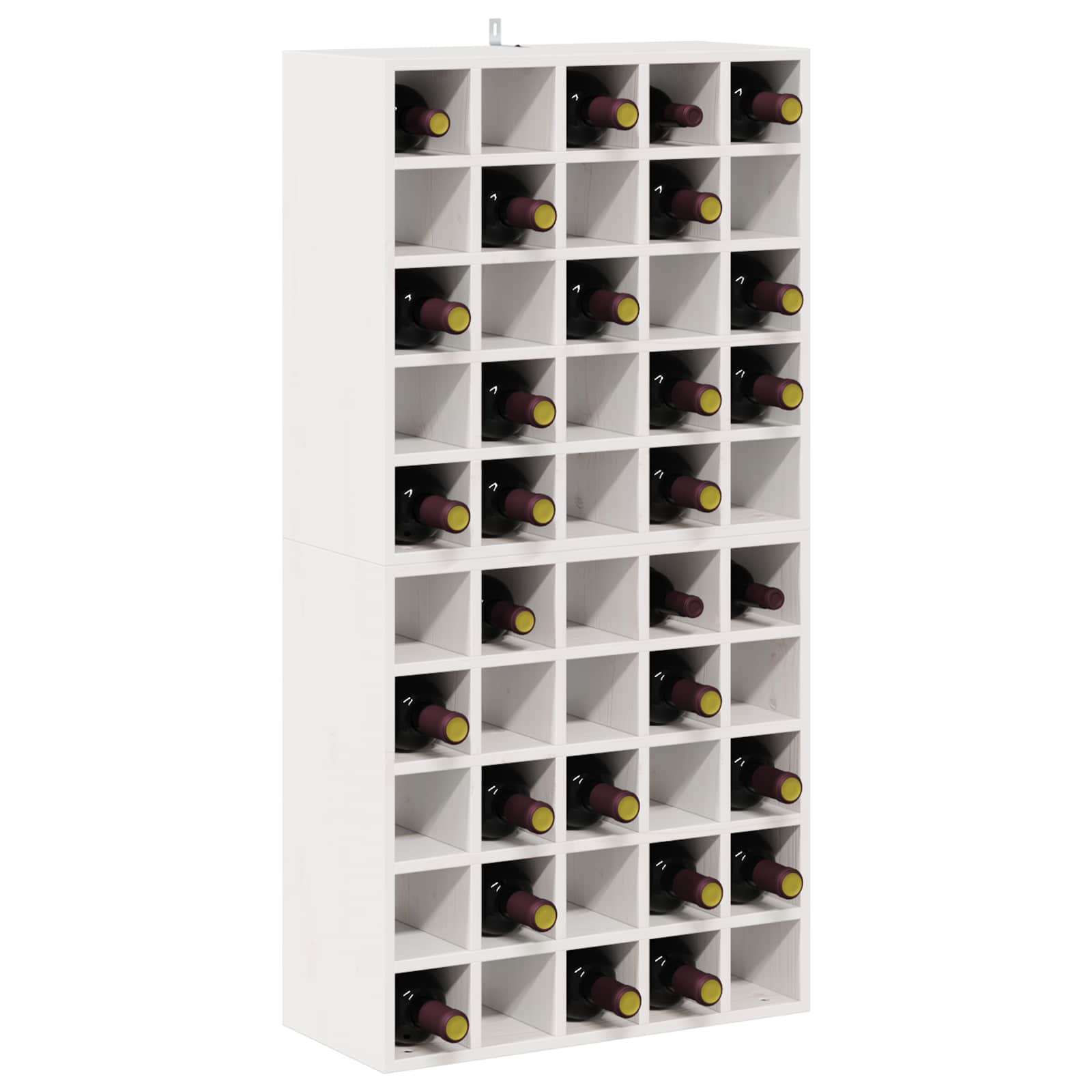 Stalak za vino 2 pcs Bijelo 56 x 25 x 56 cm Čvrsto borovo drvo