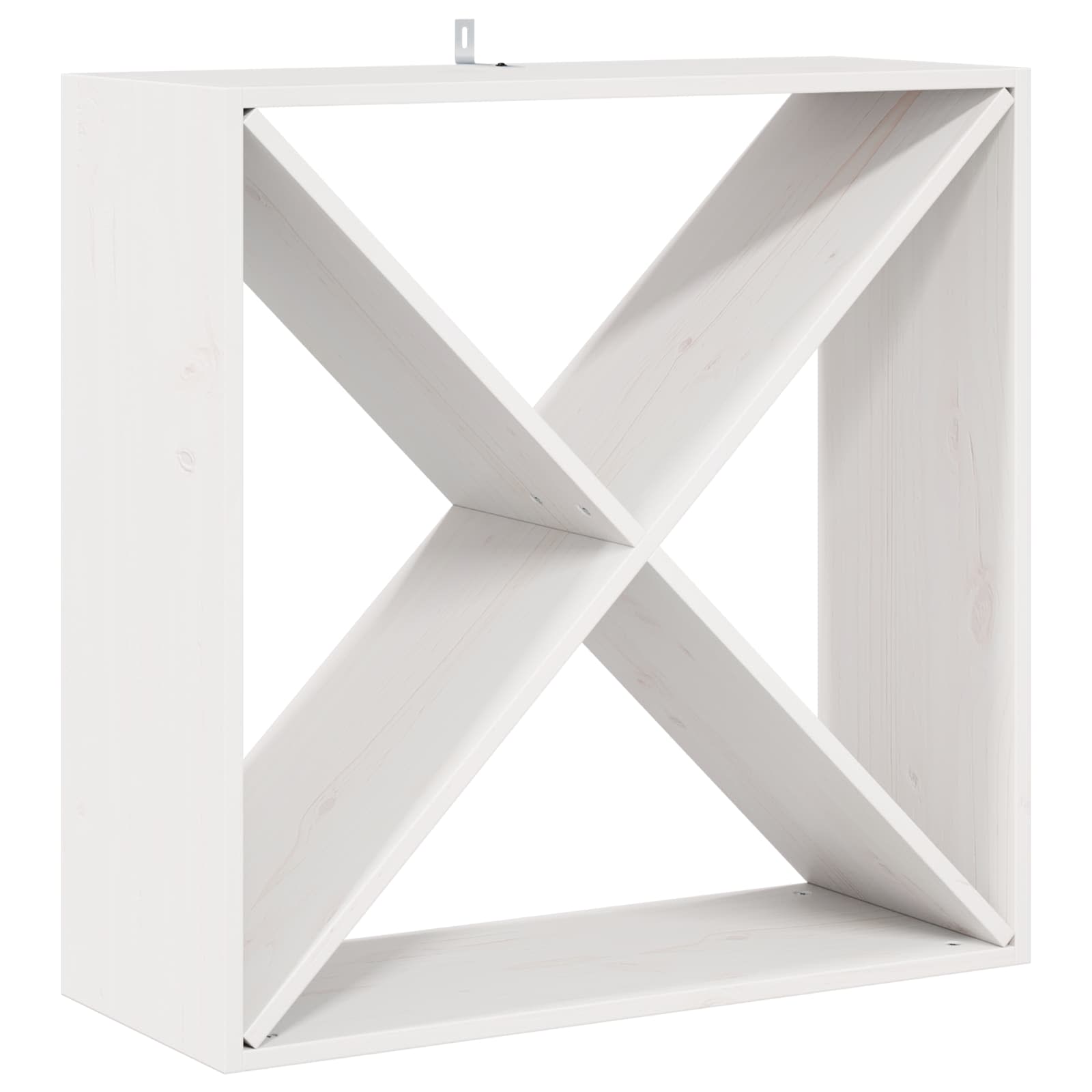 Stalak za vino 2 pcs Bijelo 62 x 25 x 62 cm Čvrsto borovo drvo