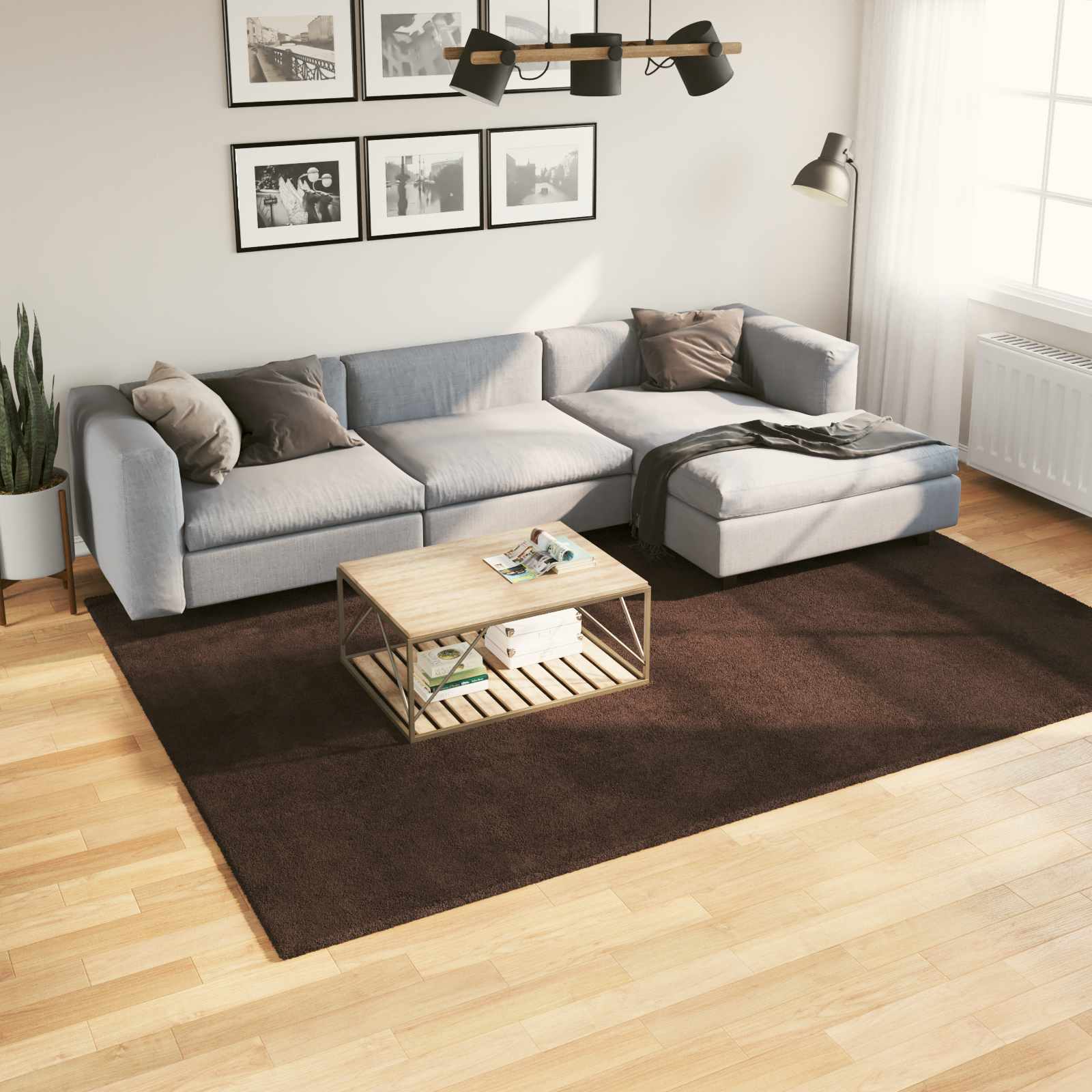 Srednje pahuljasti, mekana i periva prostirka HUARTE Smeđa