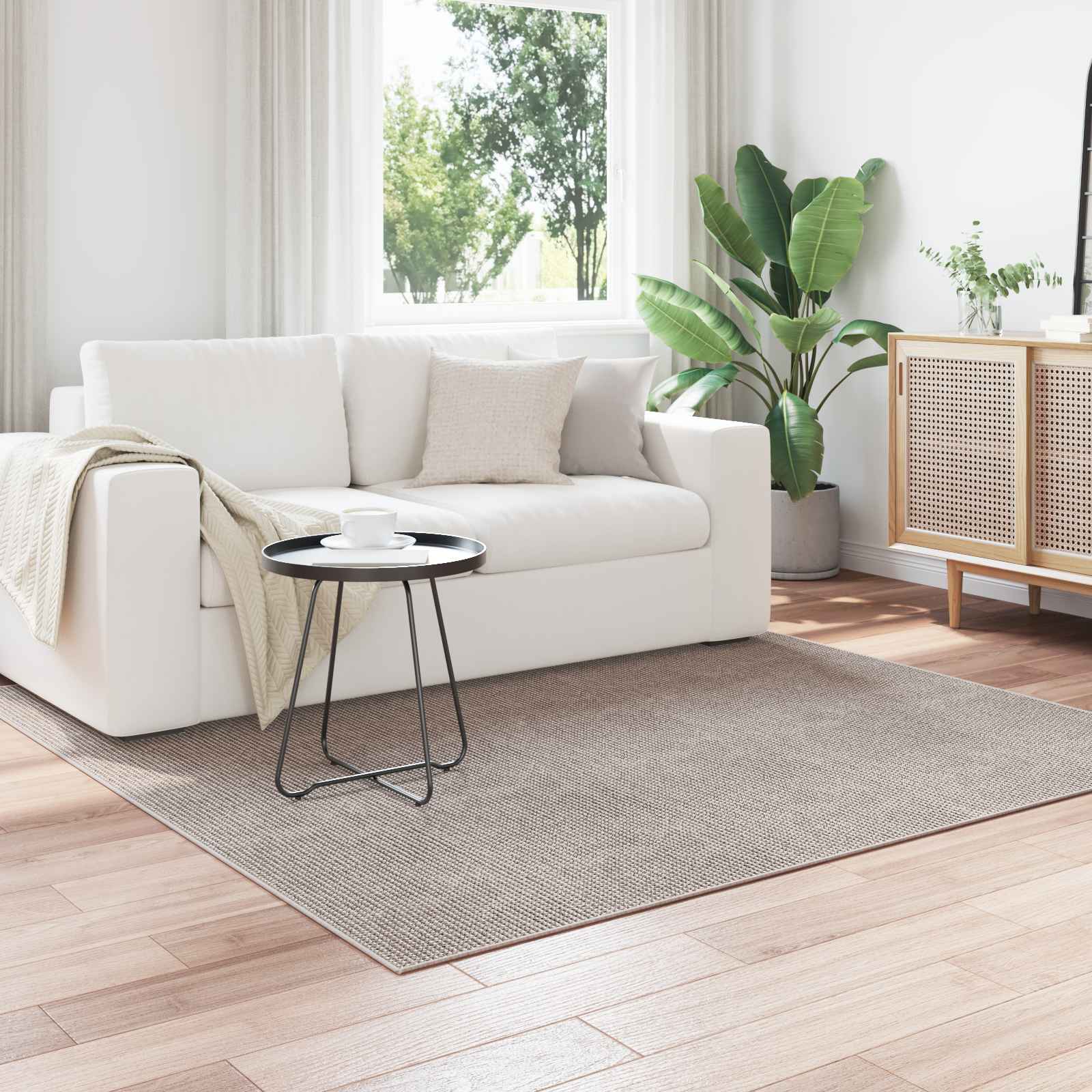 Tepisi za područja LUGO Krem i Taupe 120 x 120 cm Poliester