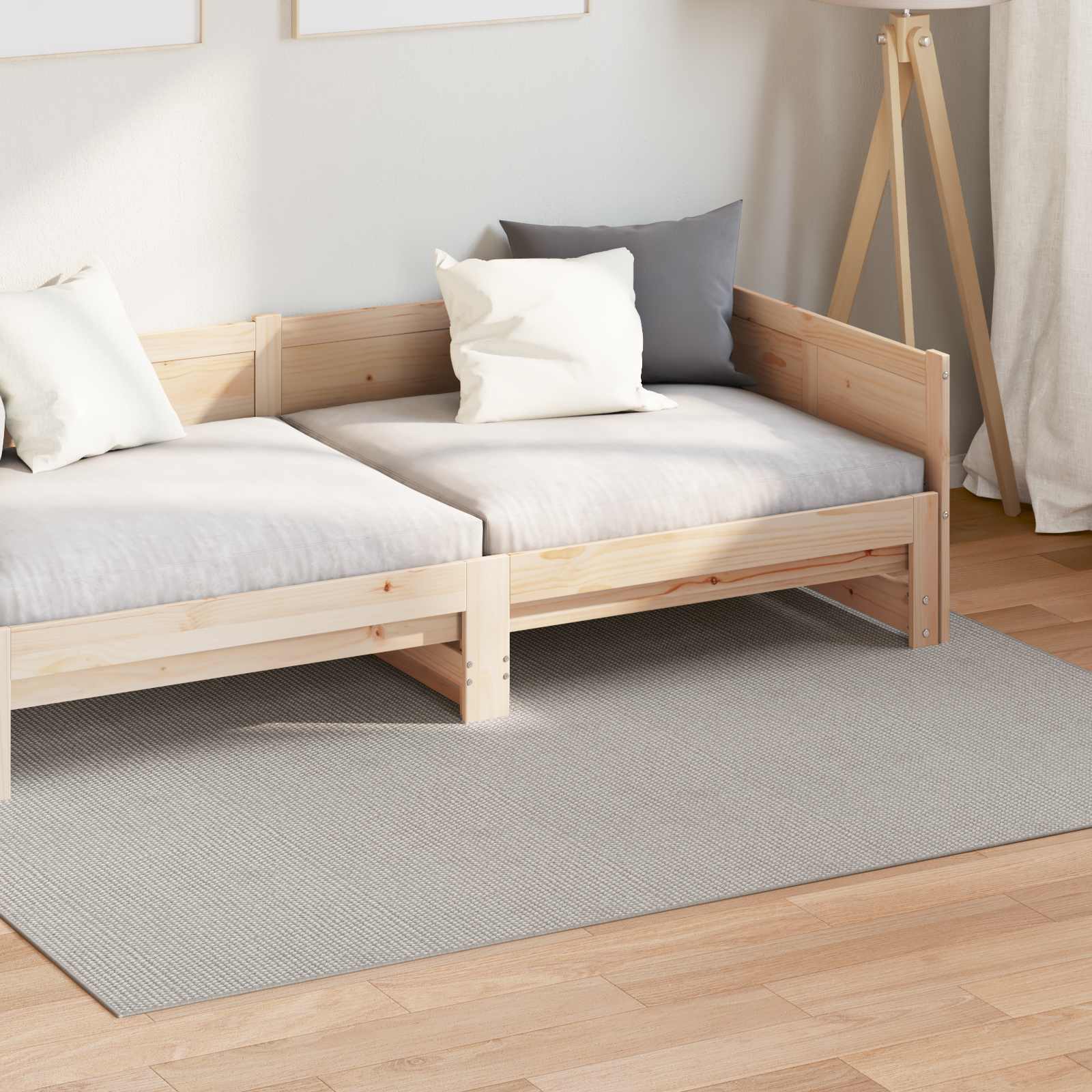 Tepisi za područja LUGO Krem i Siva 120 x 170 cm Poliester