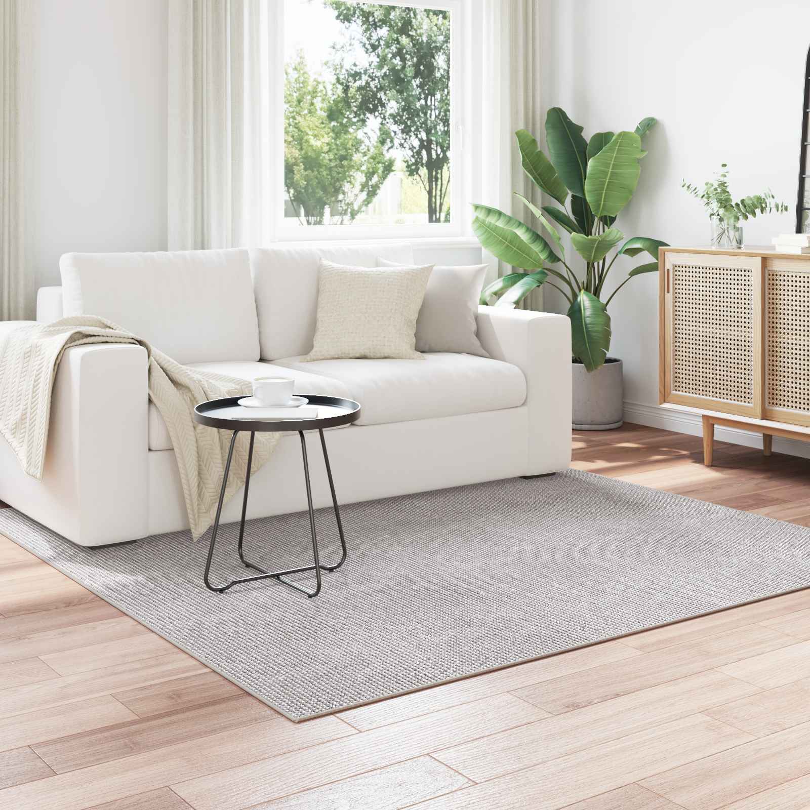 Tepisi za područja LUGO Krem i Siva 200 x 200 cm Poliester