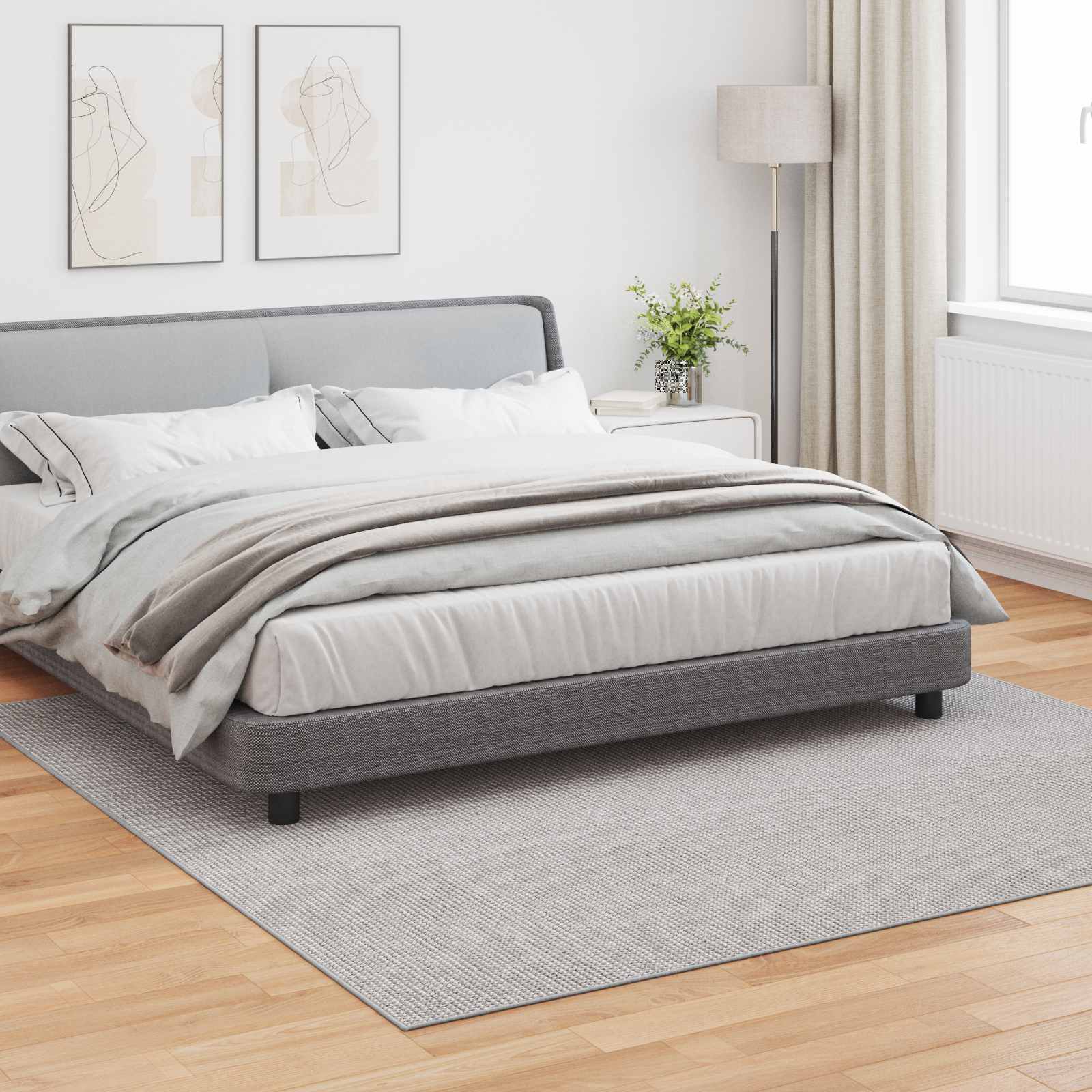Tepisi za područja LUGO Krem i Siva 240 x 240 cm Poliester