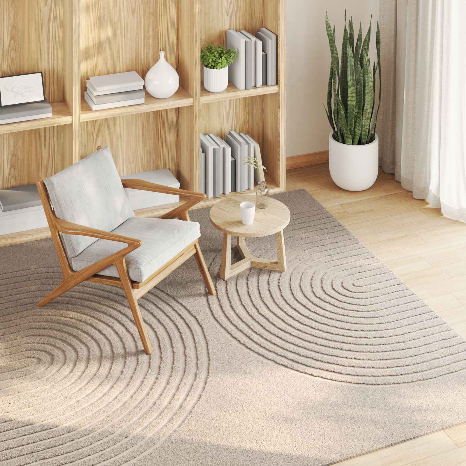 Tepisi za područja Četvrtasti GALATI Bež 120 x 120 cm Poliester