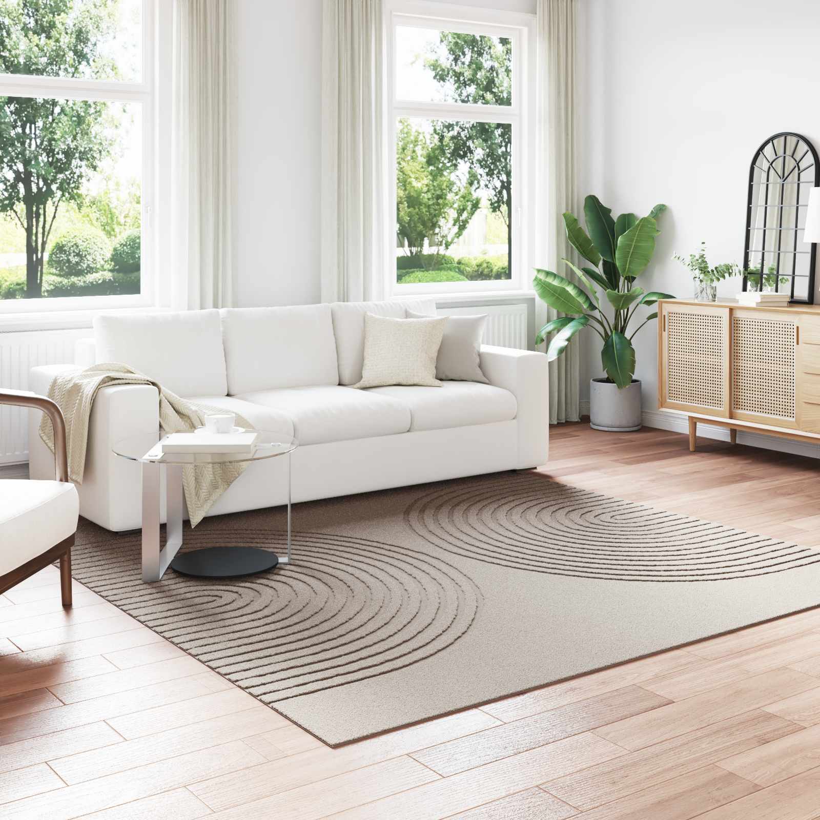 Tepisi za područja Četvrtasti GALATI Bež 240 x 240 cm Poliester