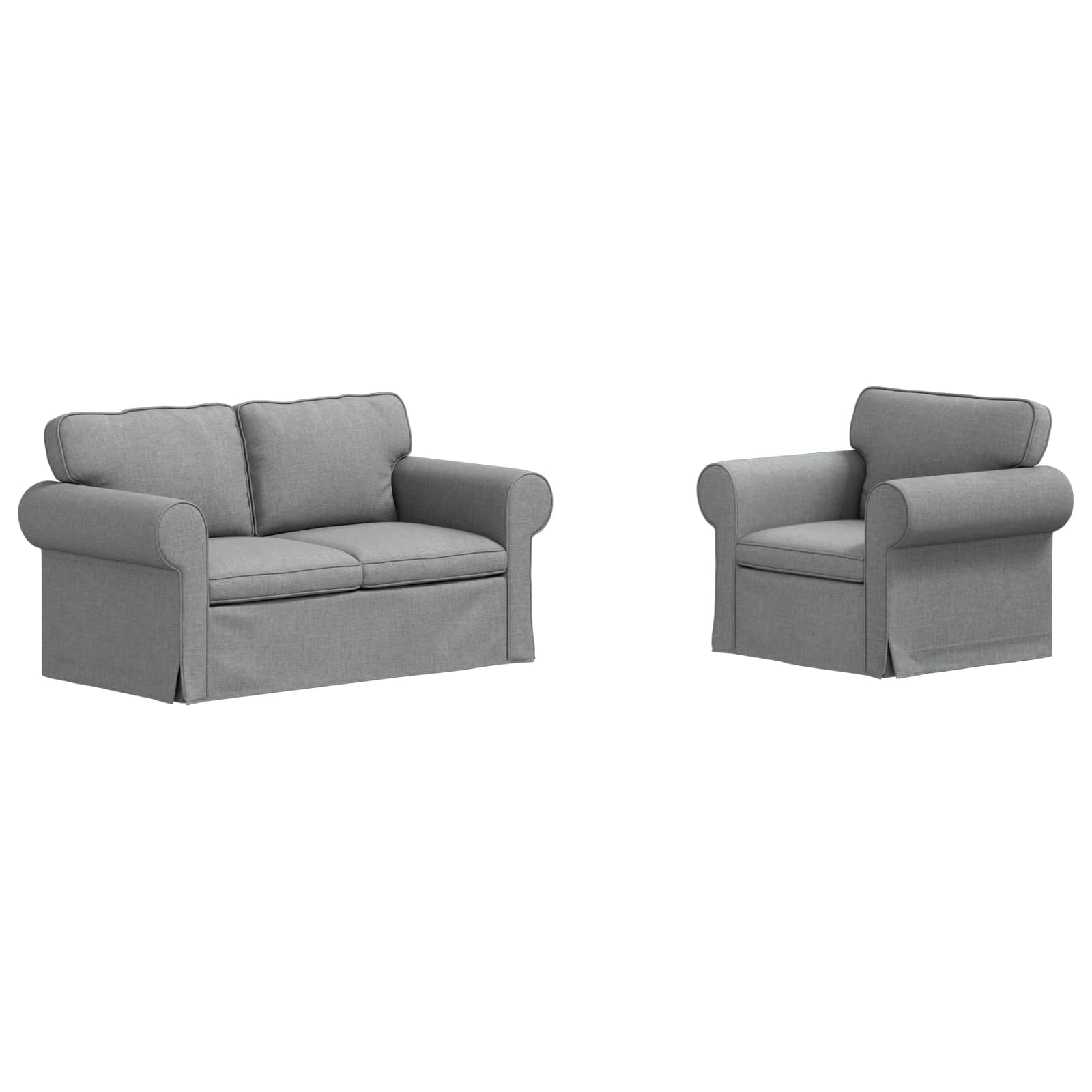 Set sofe 2 pcs Svijetlo siva 155 x 82 x 80 cm tkanina
