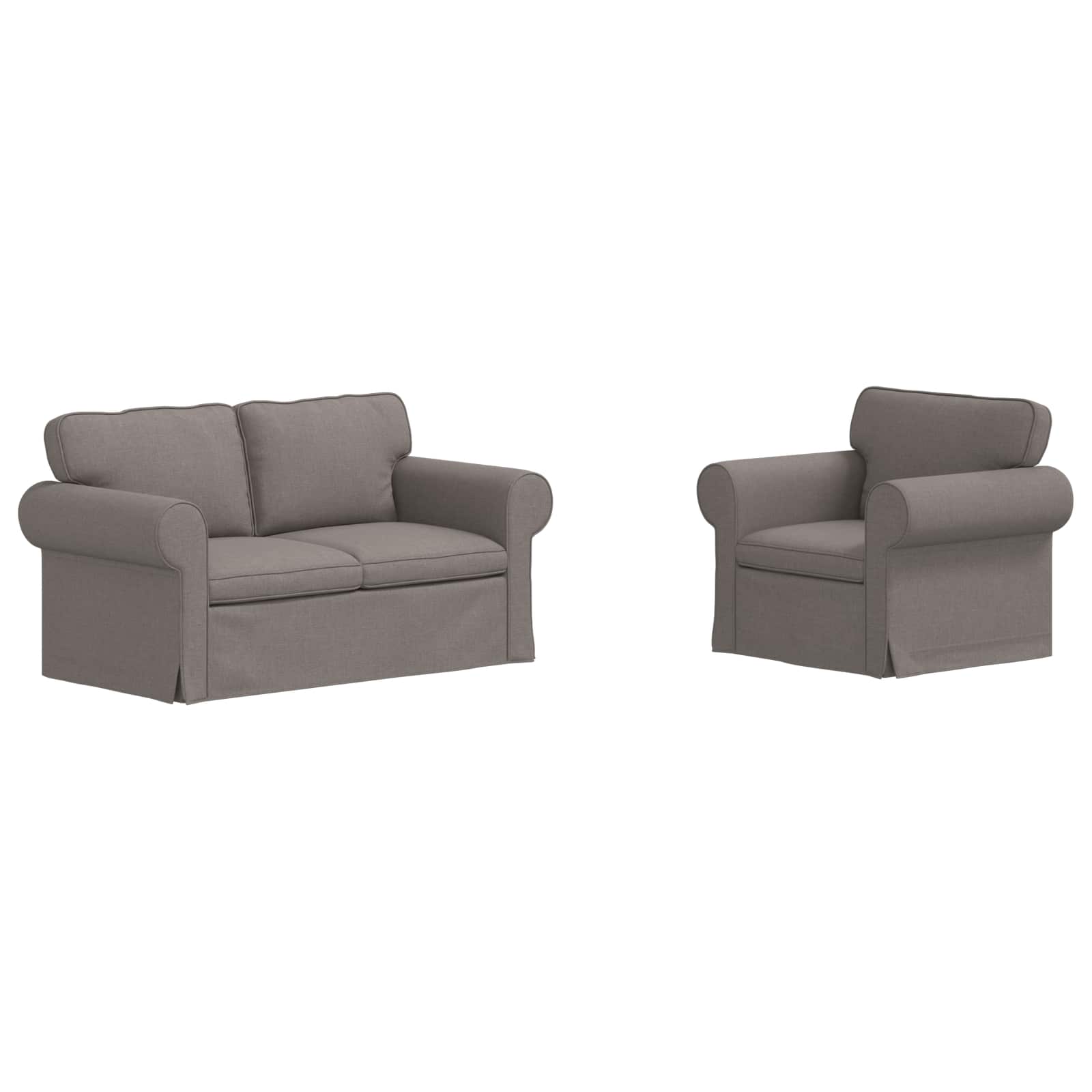 Set sofe 2 pcs Sivo-smeđa 155 x 82 x 80 cm tkanina
