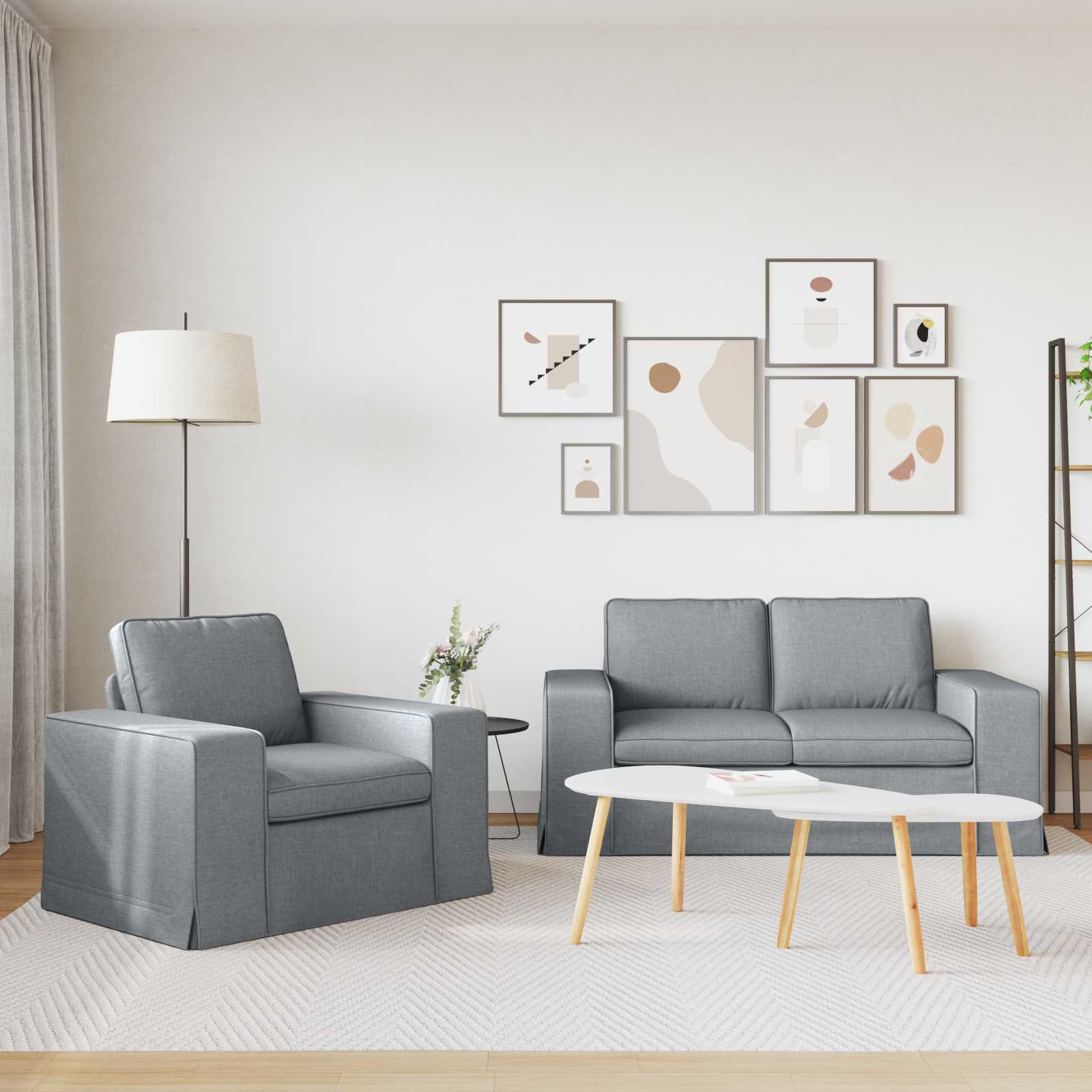 Set sofe 2 pcs Svijetlo siva 162 x 80 x 82 cm tkanina