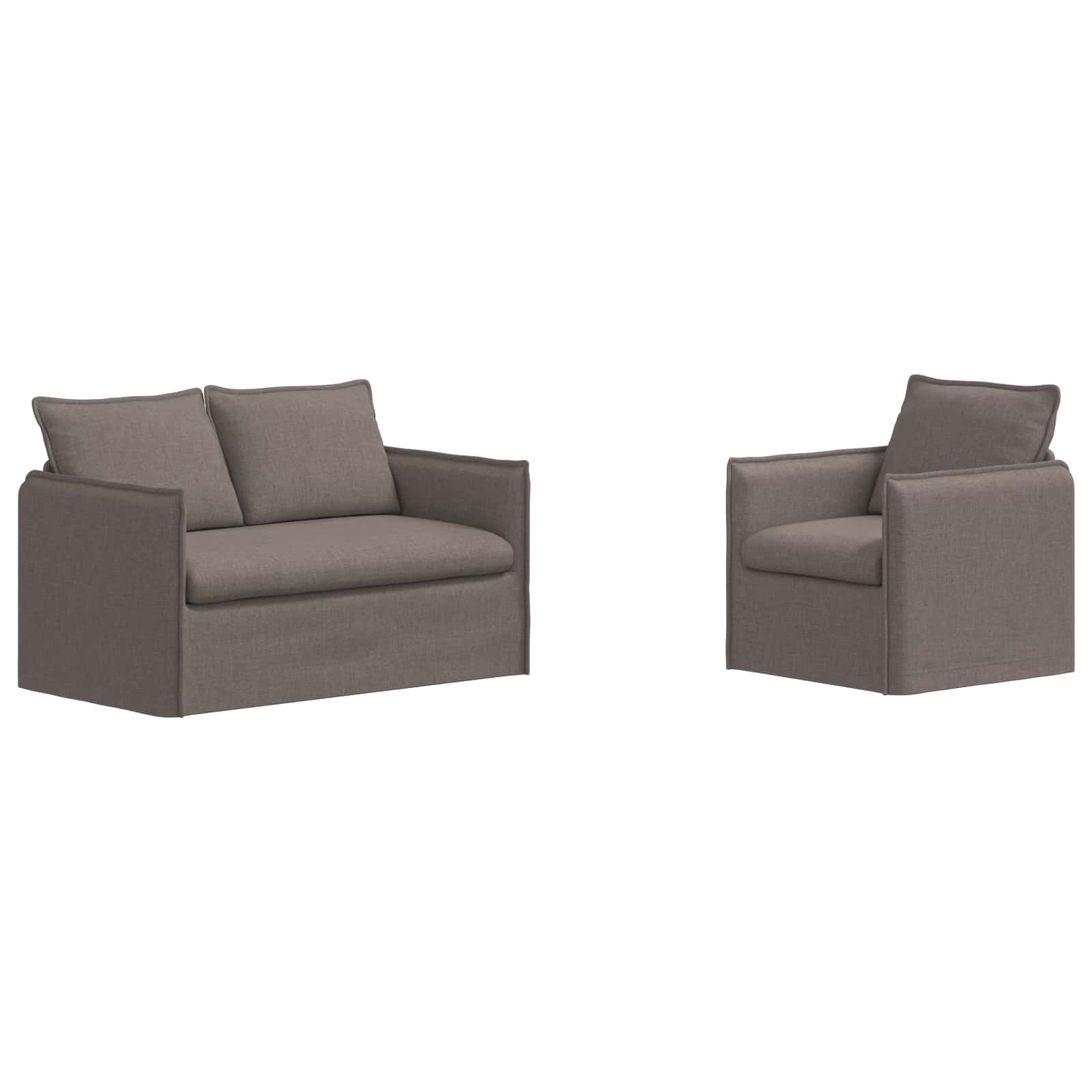 Set sofe 2 pcs Sivosmeđa 136 x 82 x 85 cm Tkanina