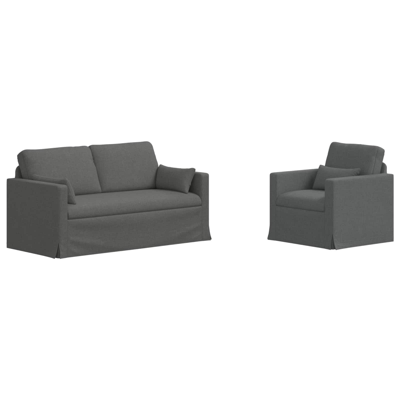 Set sofe 2 pcs Tamno siva 158 x 78 x 80 cm tkanina