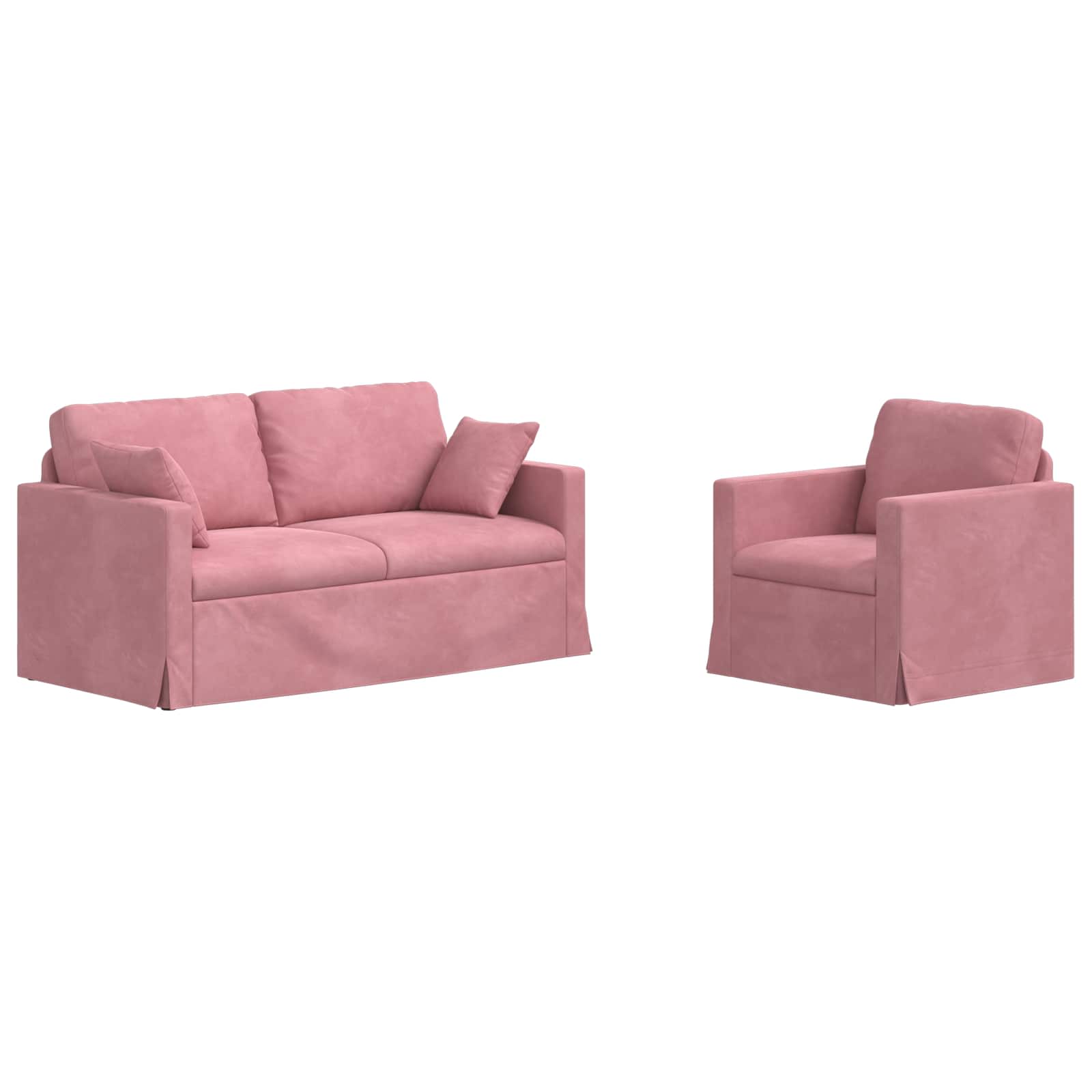 Set sofe 2 pcs Ružičasta 158 x 78 x 80 cm Baršun