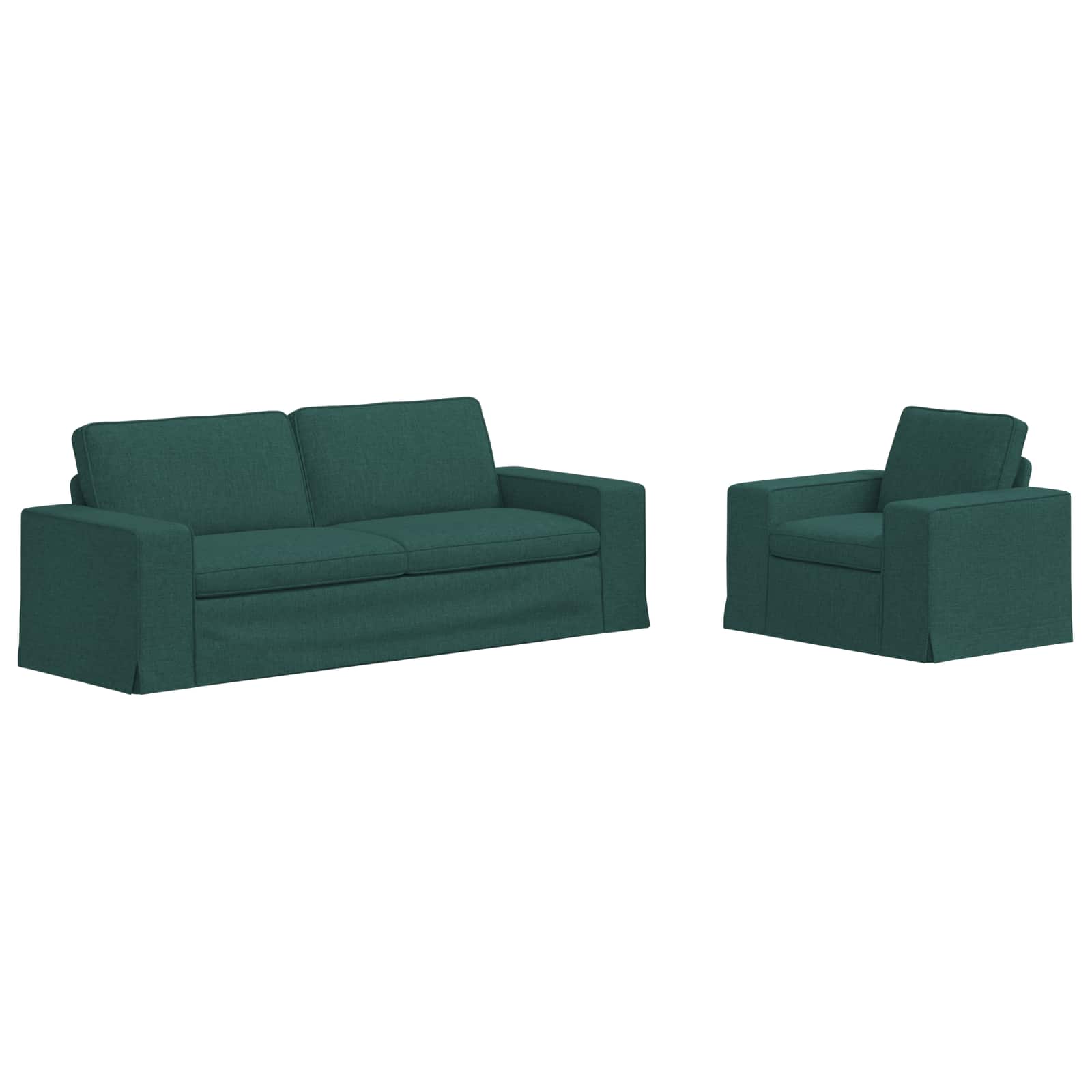 Set sofe 2 pcs Tamnozelena 222 x 80 x 82 cm tkanina