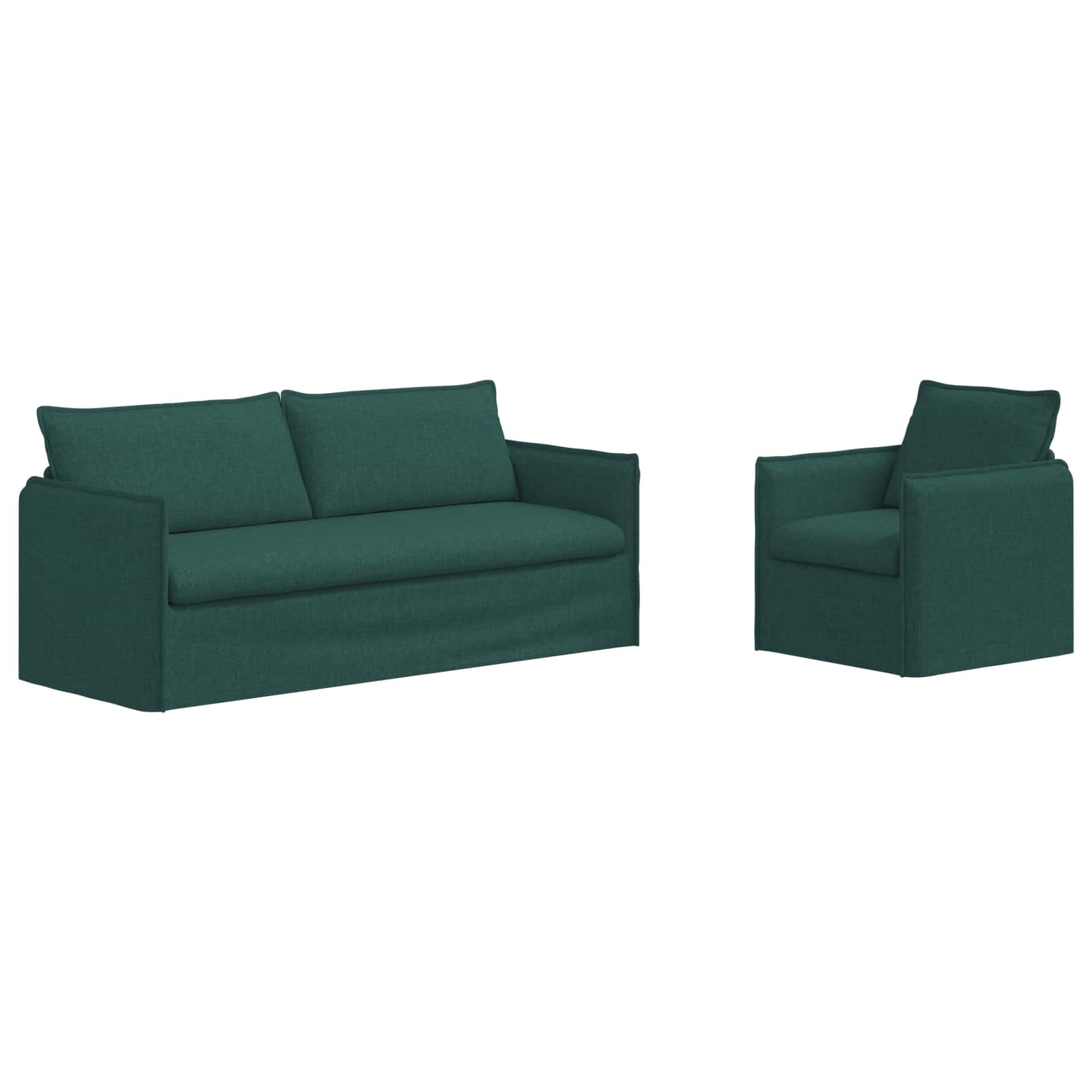 Set sofe 2 pcs Tamnozelena 196 x 82 x 85 cm Tkanina