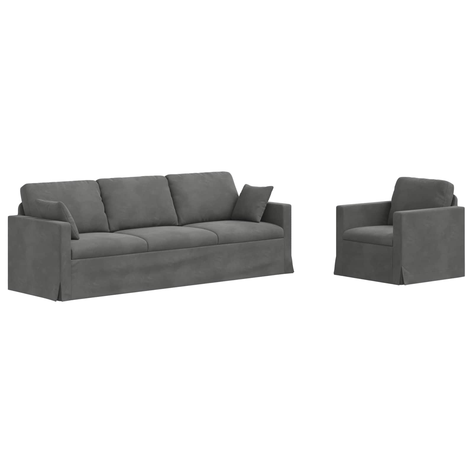 Set sofe 2 pcs Tamno siva 228 x 78 x 80 cm Baršun