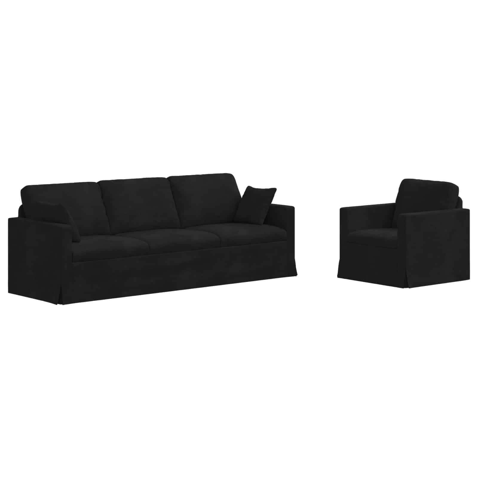 Set sofe 2 pcs Crna Baršun