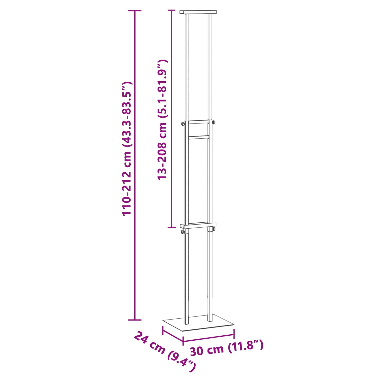 Stalci za sajmove 2 pcs Zlatno 30 x 23,5 x 210 cm Čelik