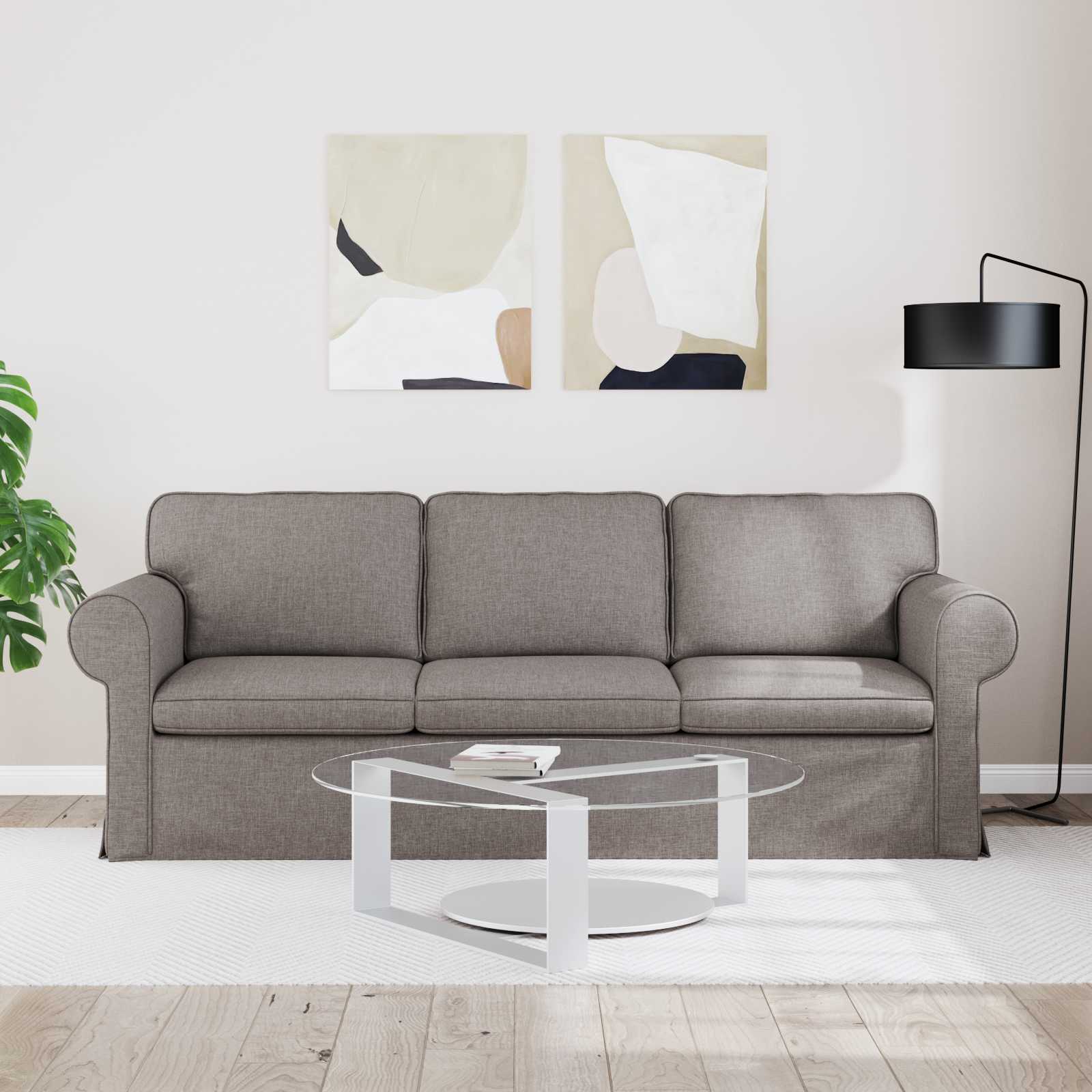 Sofa Sivo-smeđa 215 x 82 x 80 cm tkanina