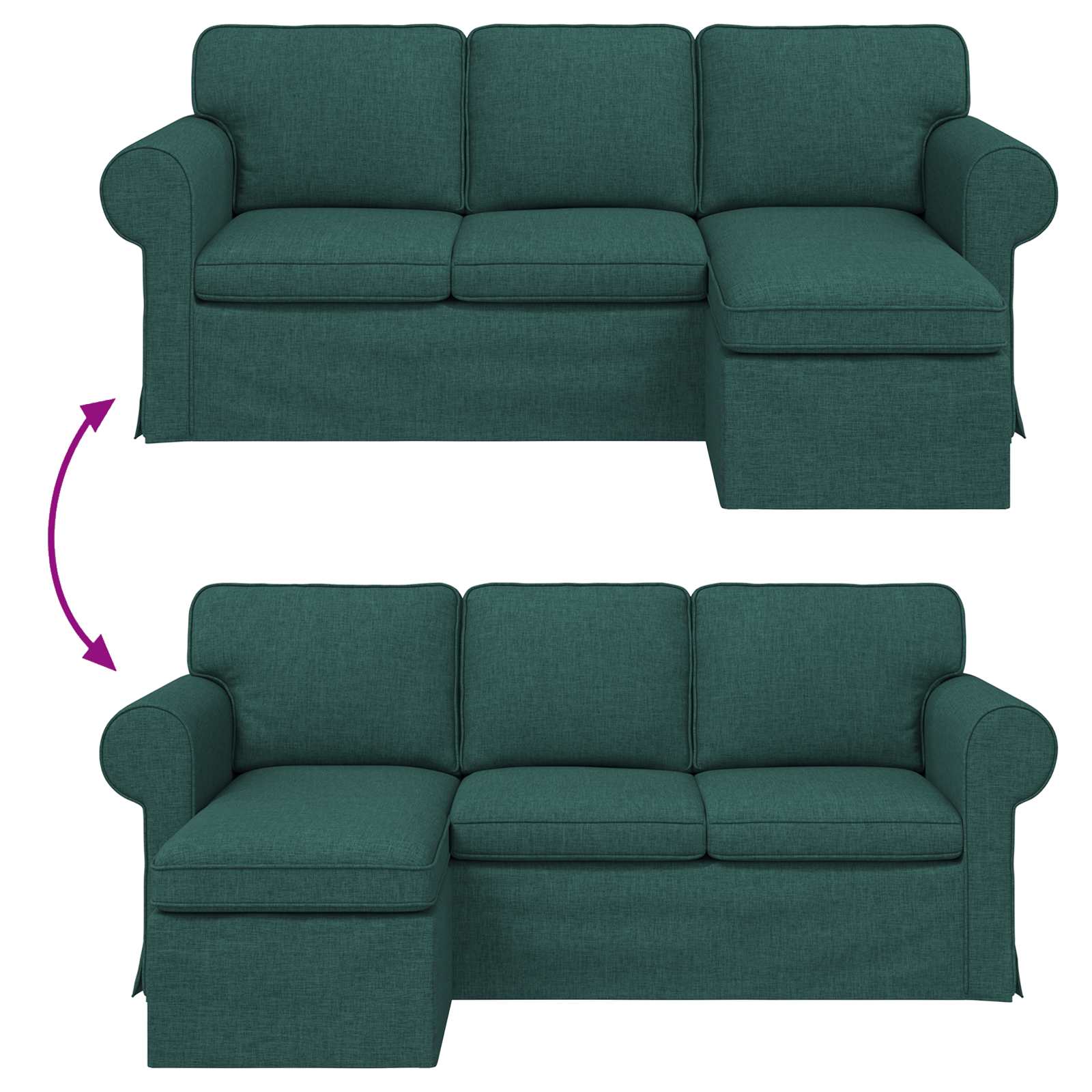 Sofa Tamnozelena 195 x 138 x 80 cm tkanina