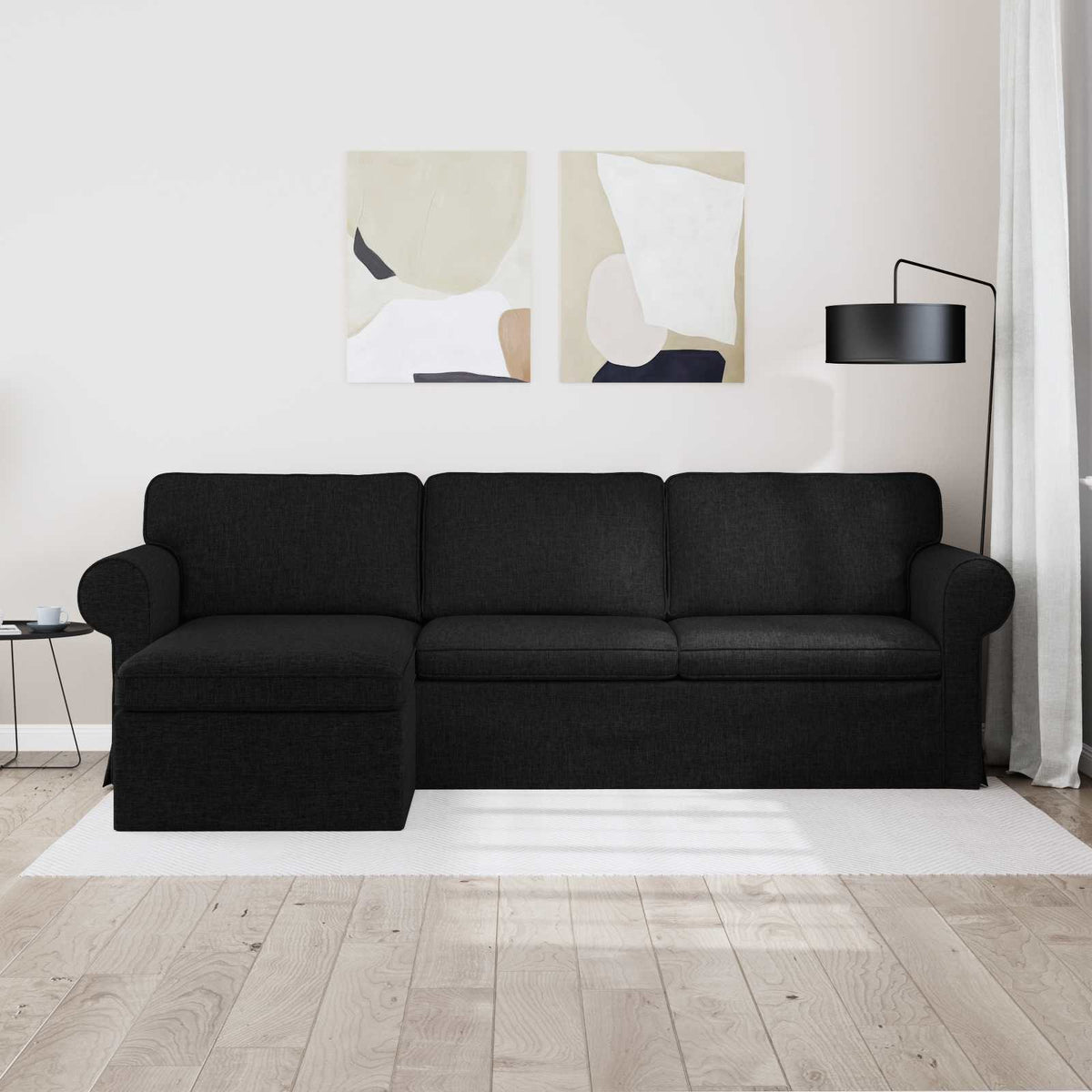 Sofa Crna 245 x 138 x 80 cm tkanina