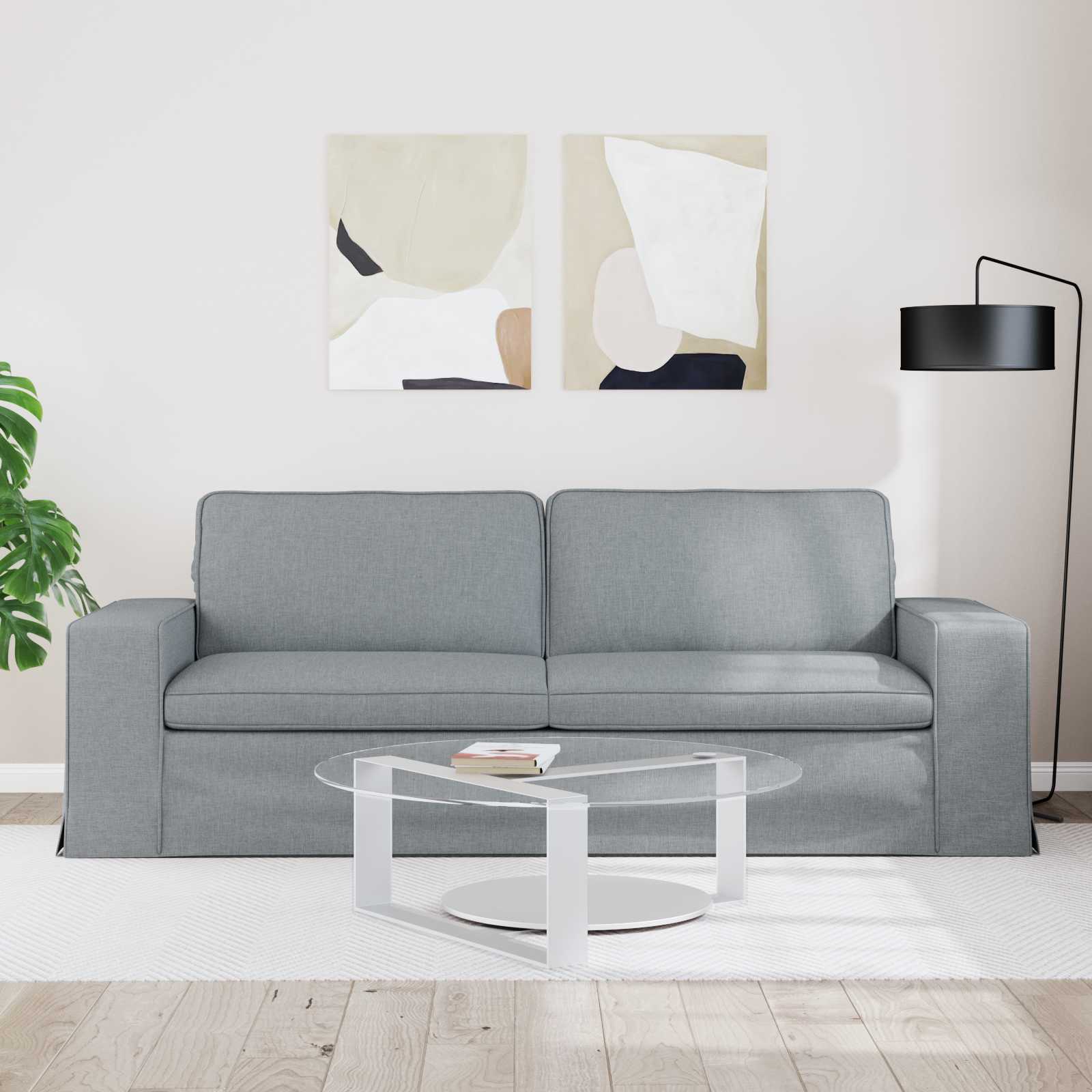 Sofa Svijetlo siva 222 x 80 x 82 cm tkanina